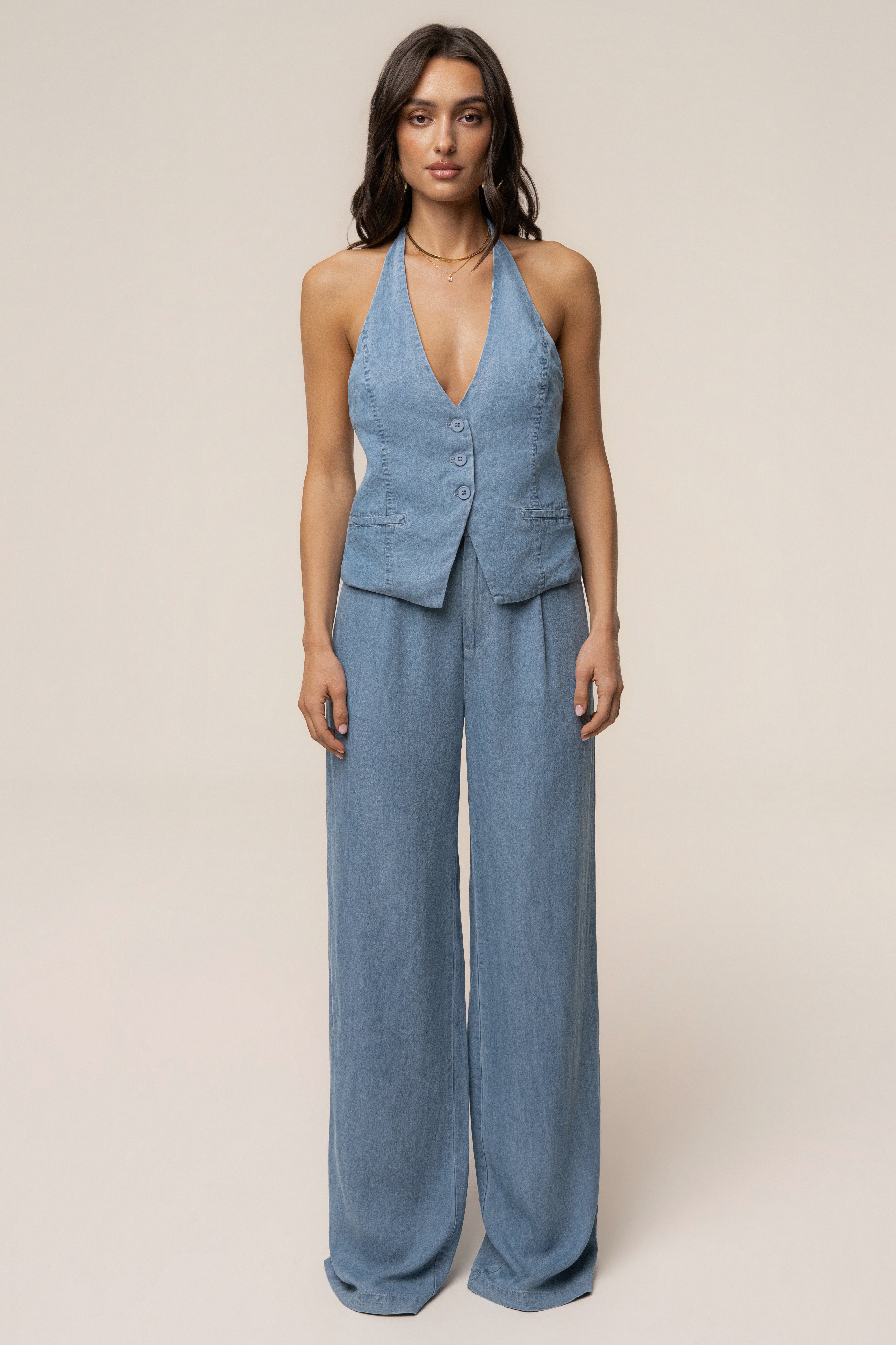 Chambray Downtown Pant - JLUXLABEL