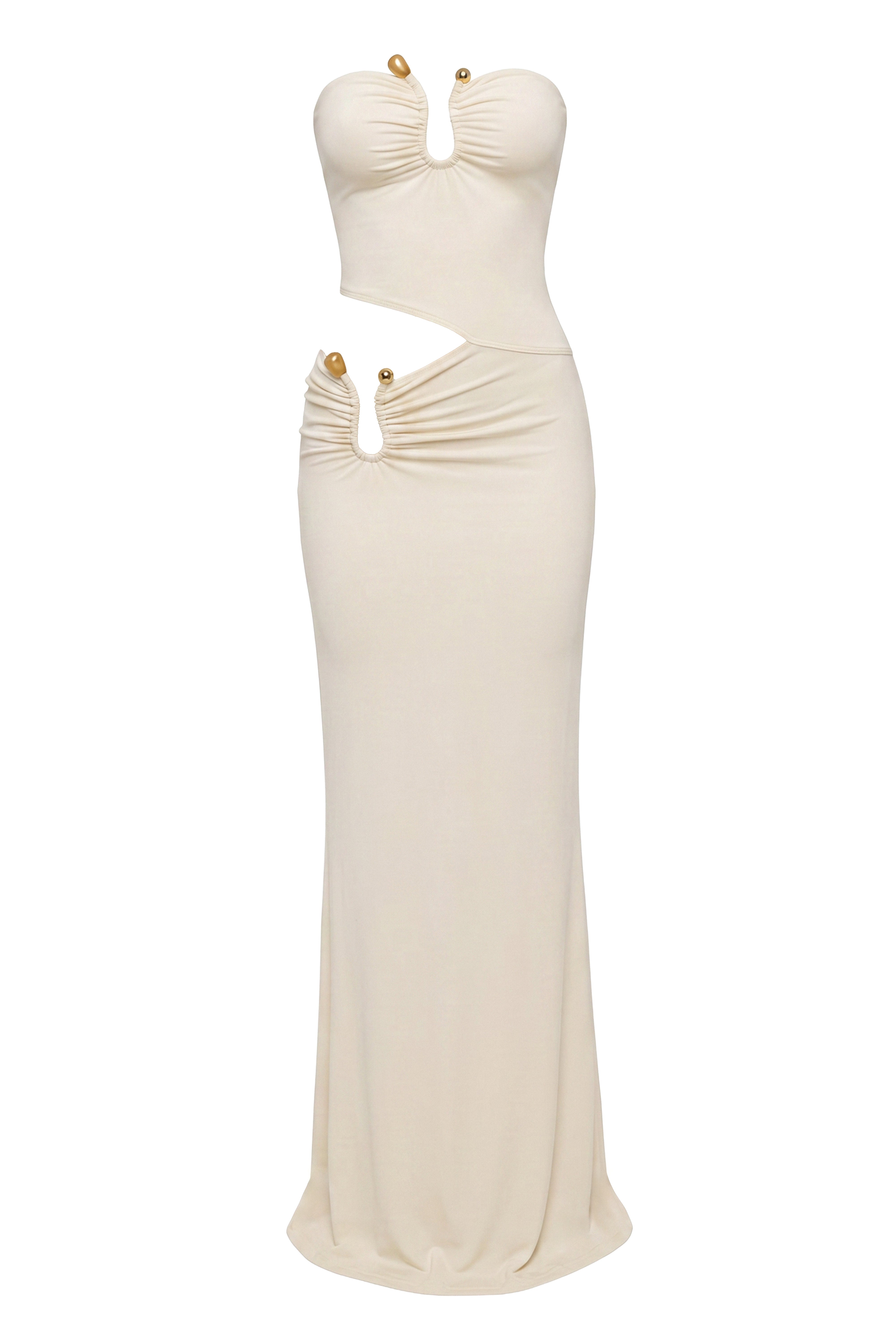 Cream Sun-kissed Glow Maxi Dress - JLUXLABEL