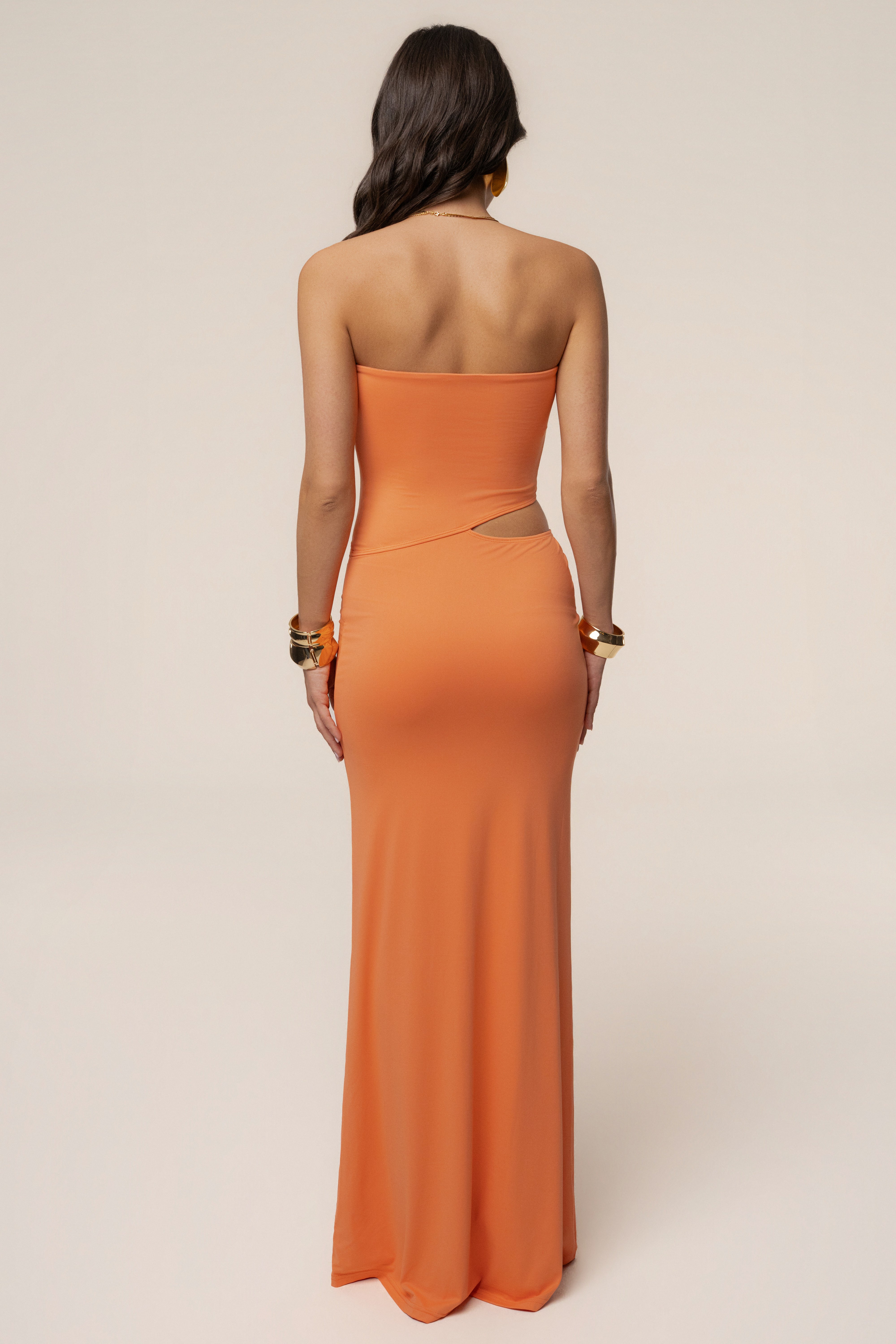 Peach Sun-kissed Glow Maxi Dress - JLUXLABEL