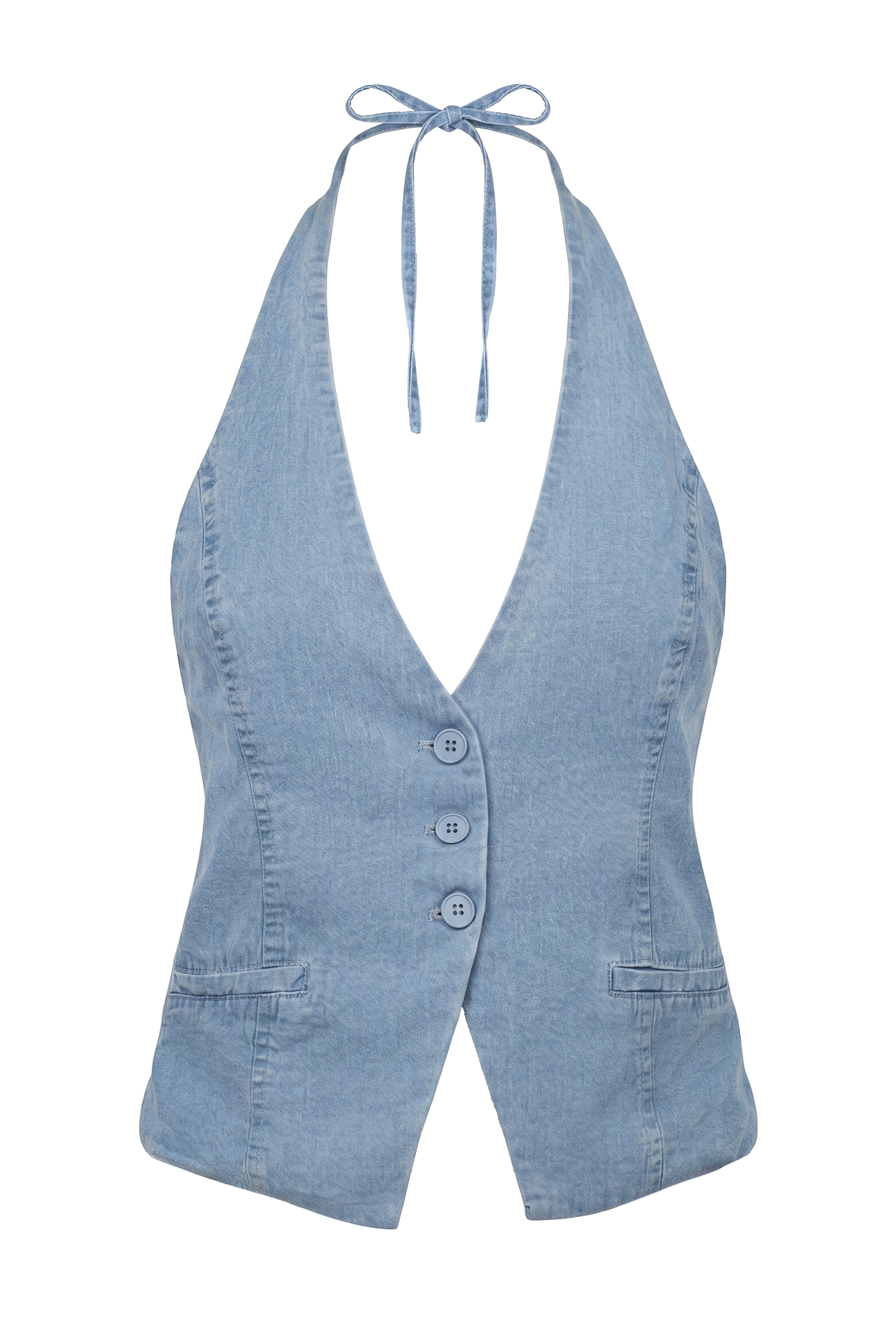 Chambray Downtown Vest Top - JLUXLABEL