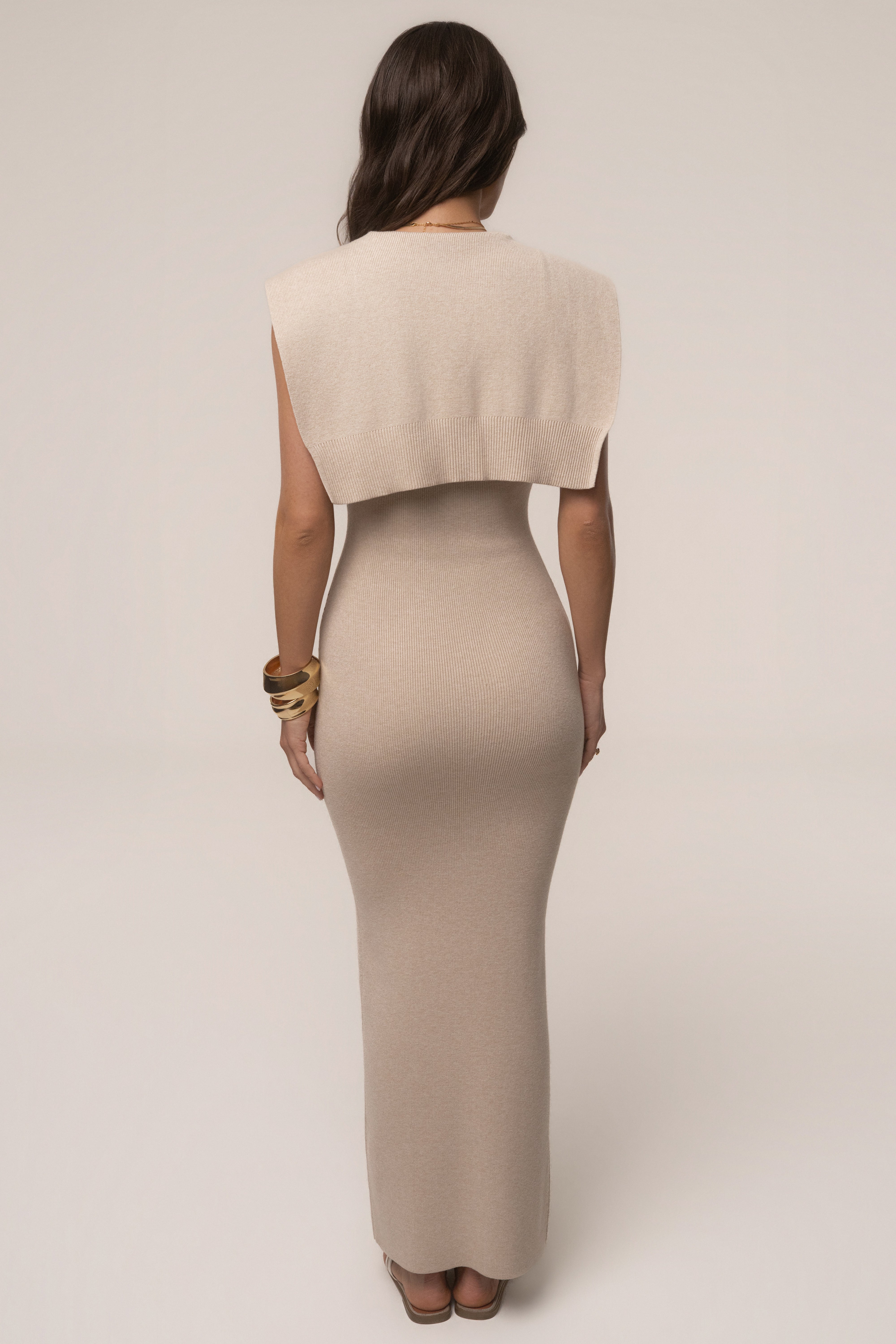 Oatmeal Florence Knit Maxi Dress - JLUXLABEL