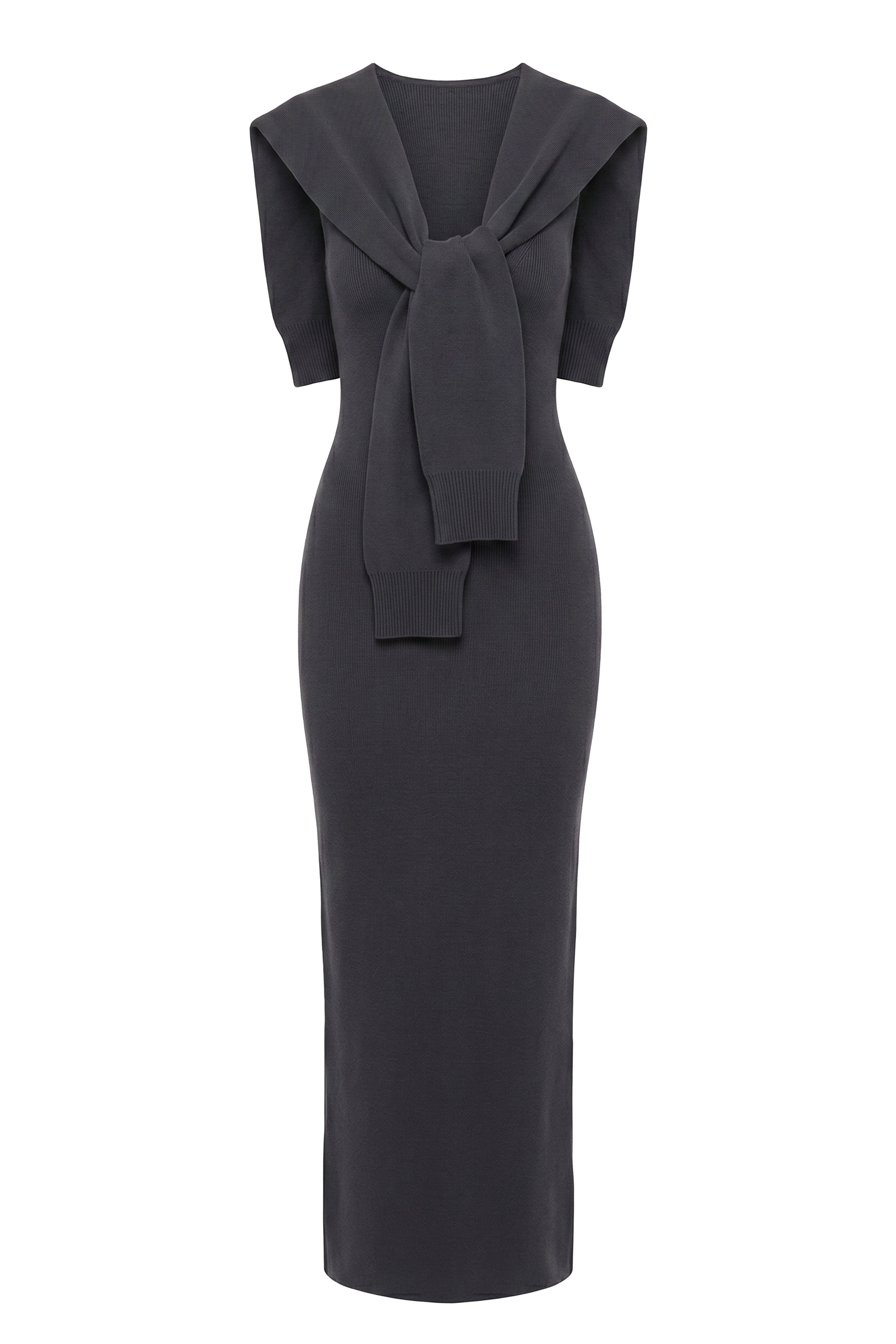 Navy Florence Knit Maxi Dress - JLUXLABEL