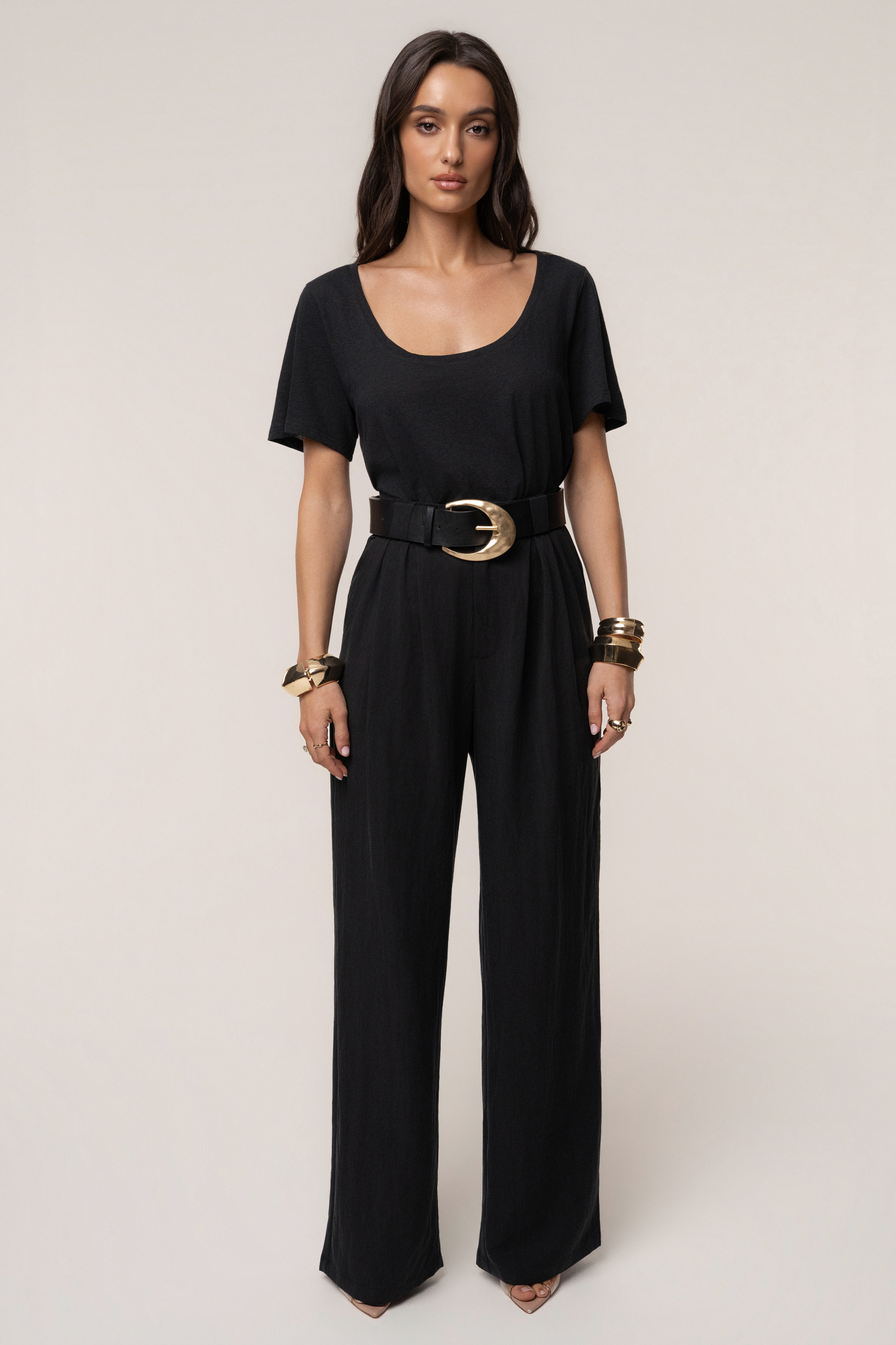 Black At Ease Scoop Top - JLUXLABEL