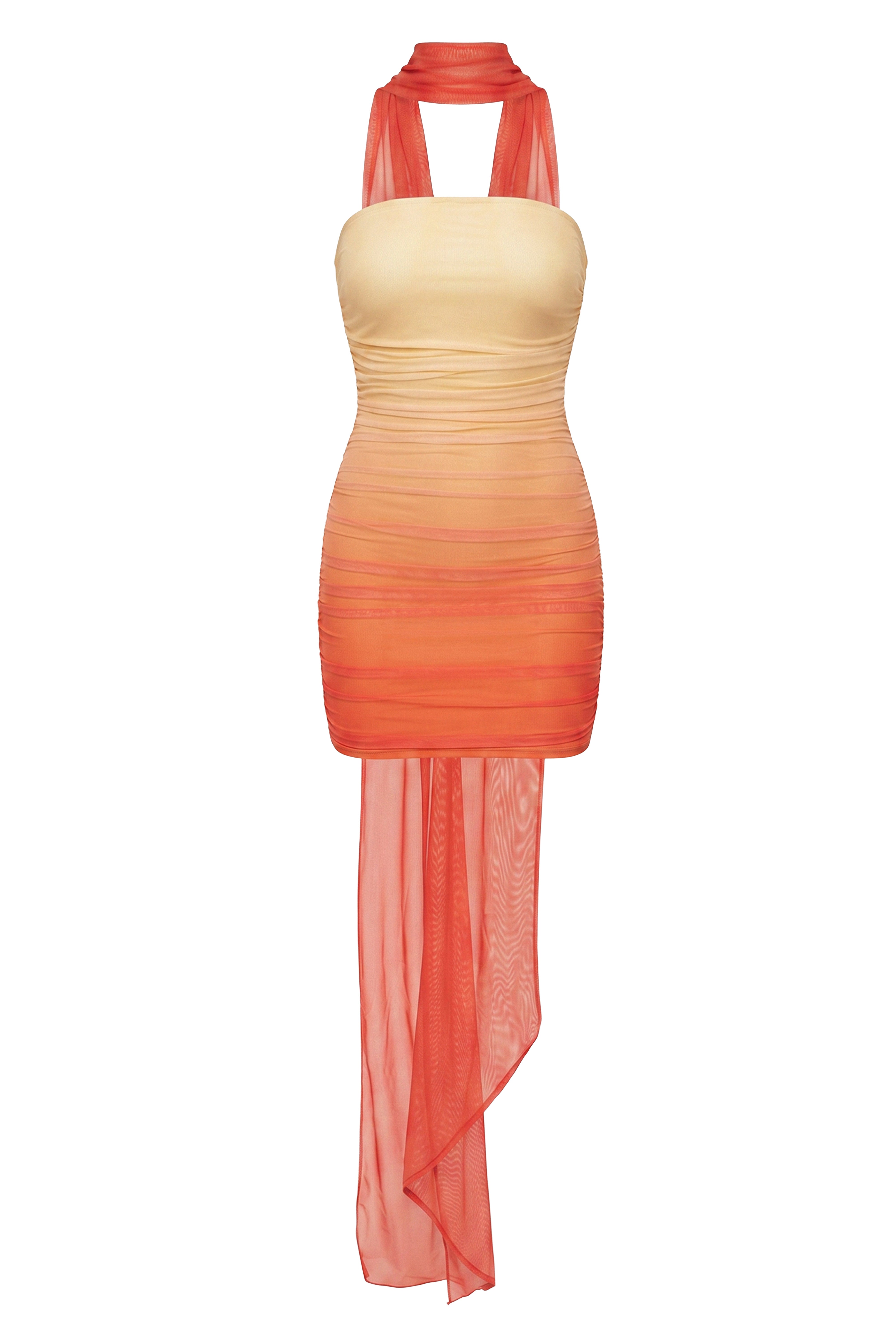 Orange Romance Scarf Mini Dress - JLUXLABEL