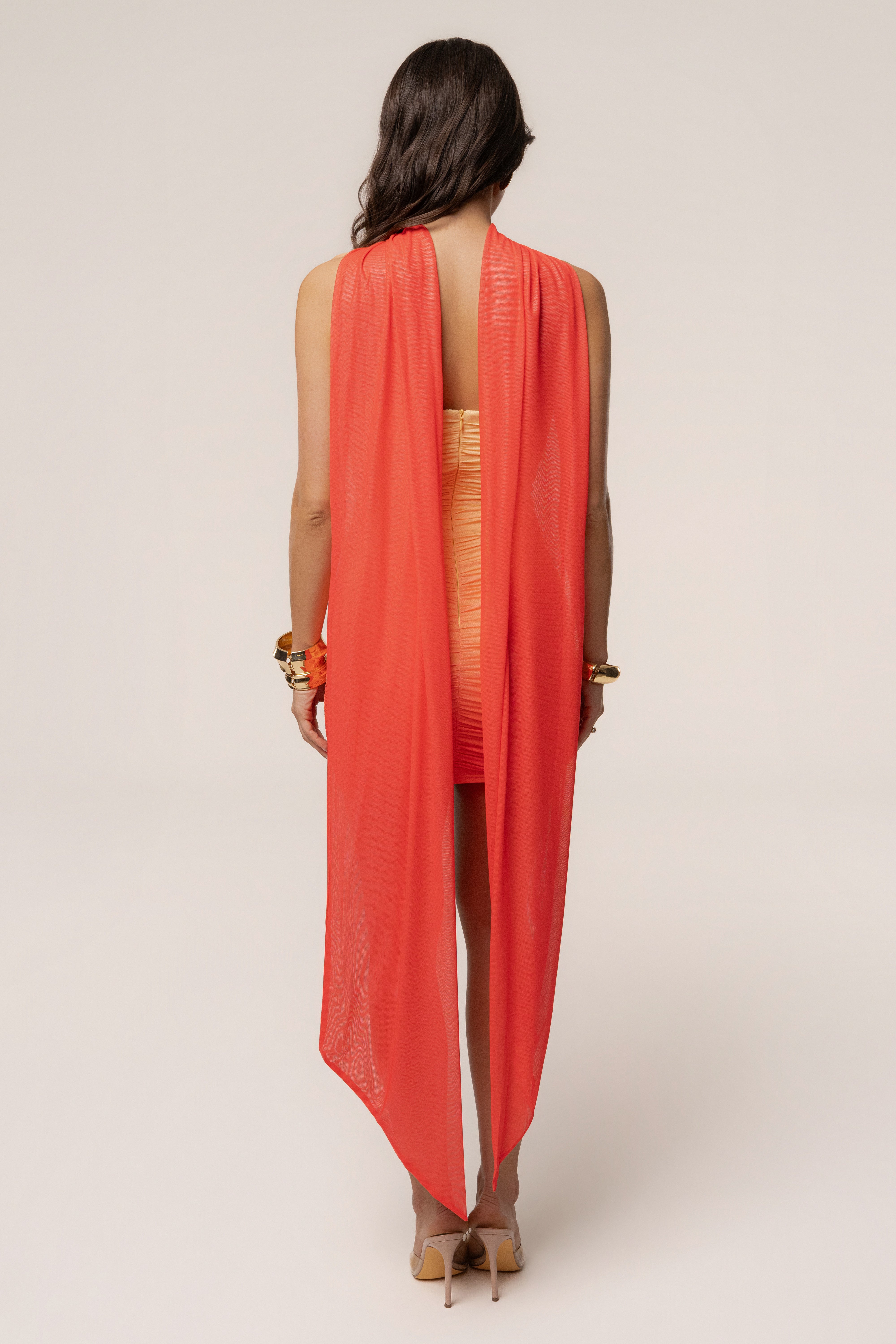 Orange Romance Scarf Mini Dress - JLUXLABEL