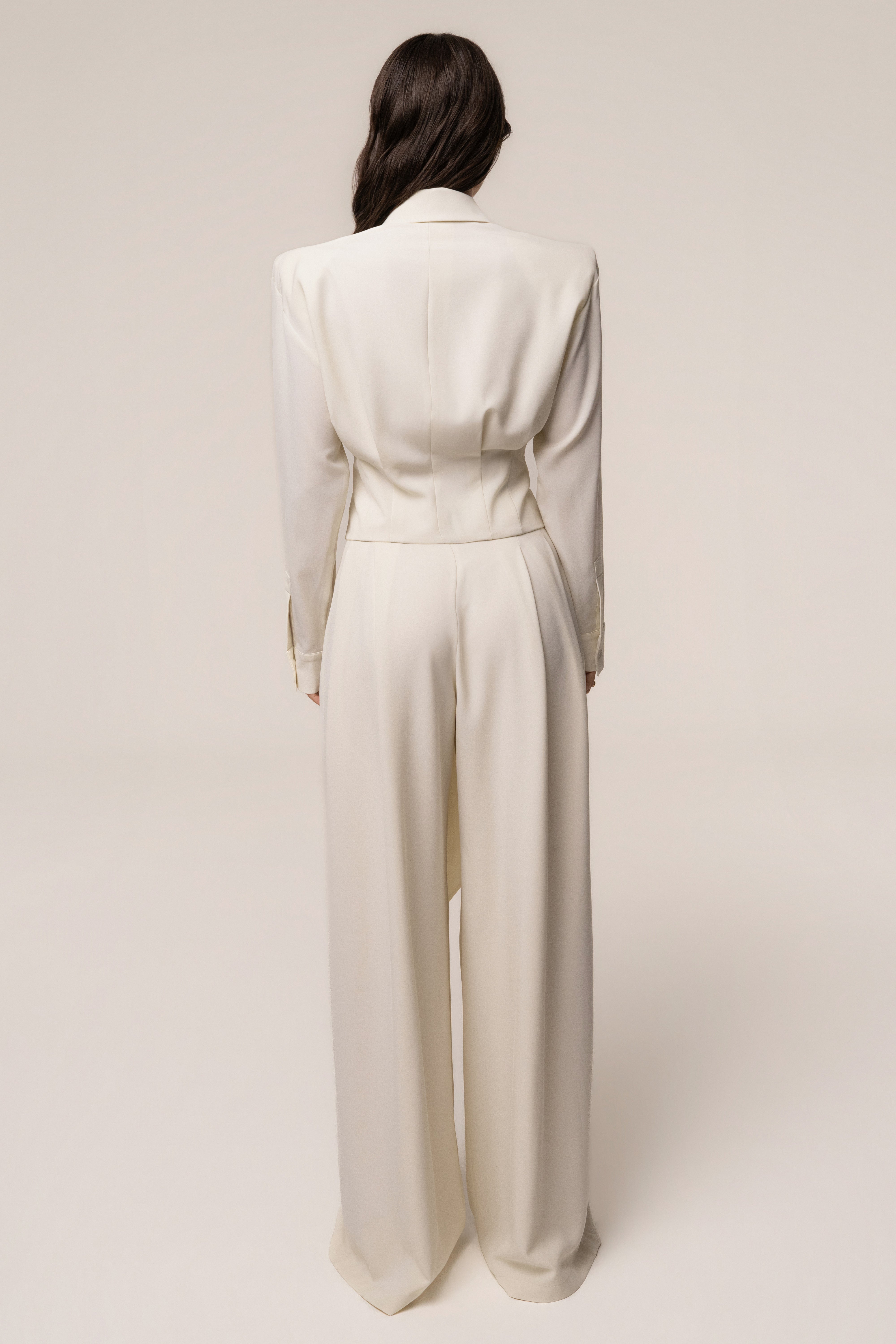Cream JLUXLABEL Estate Wrap Top, stylish women's top with a flattering wrap design, shown in a close-up image.