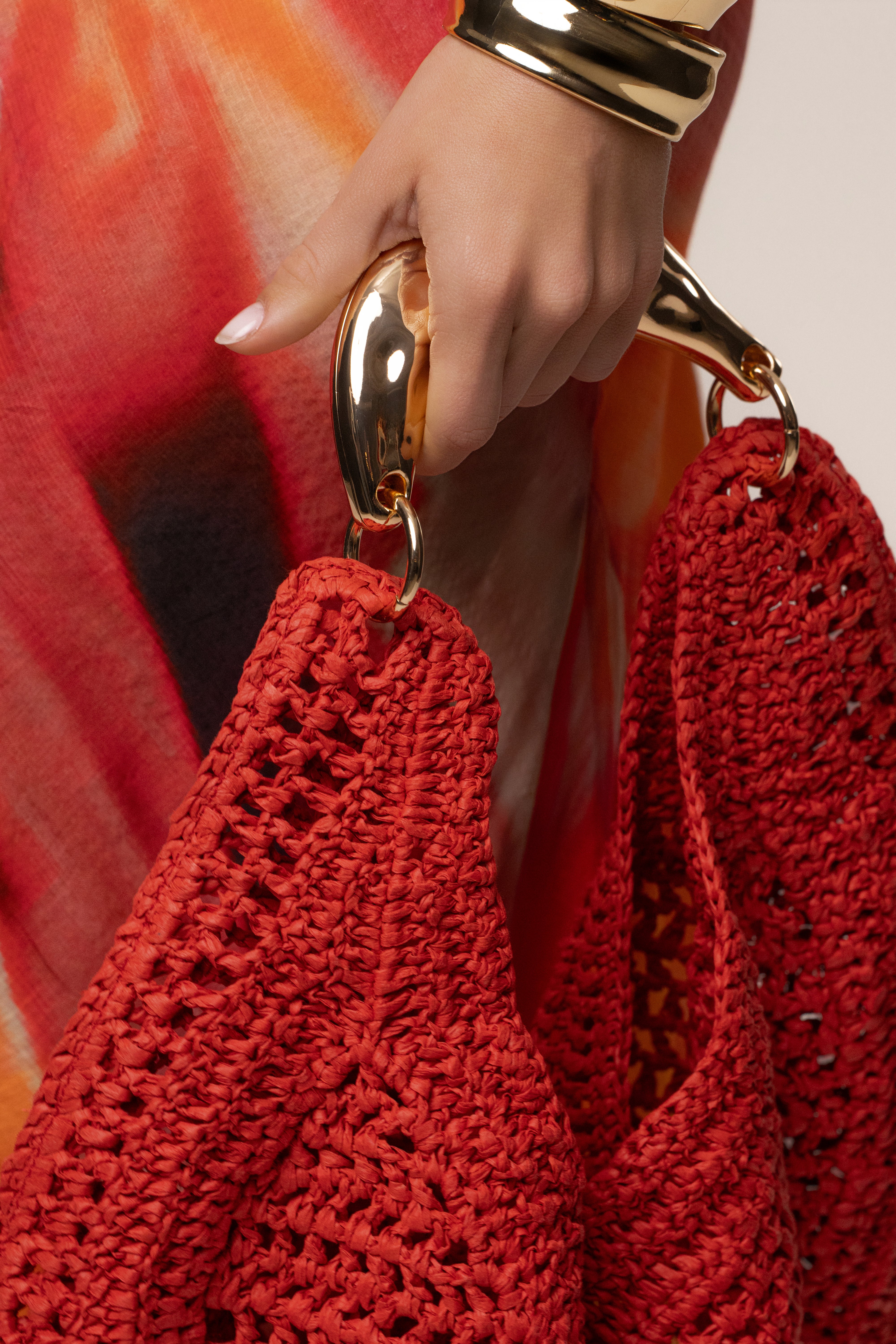 Red Seaside Woven Bag - JLUXLABEL