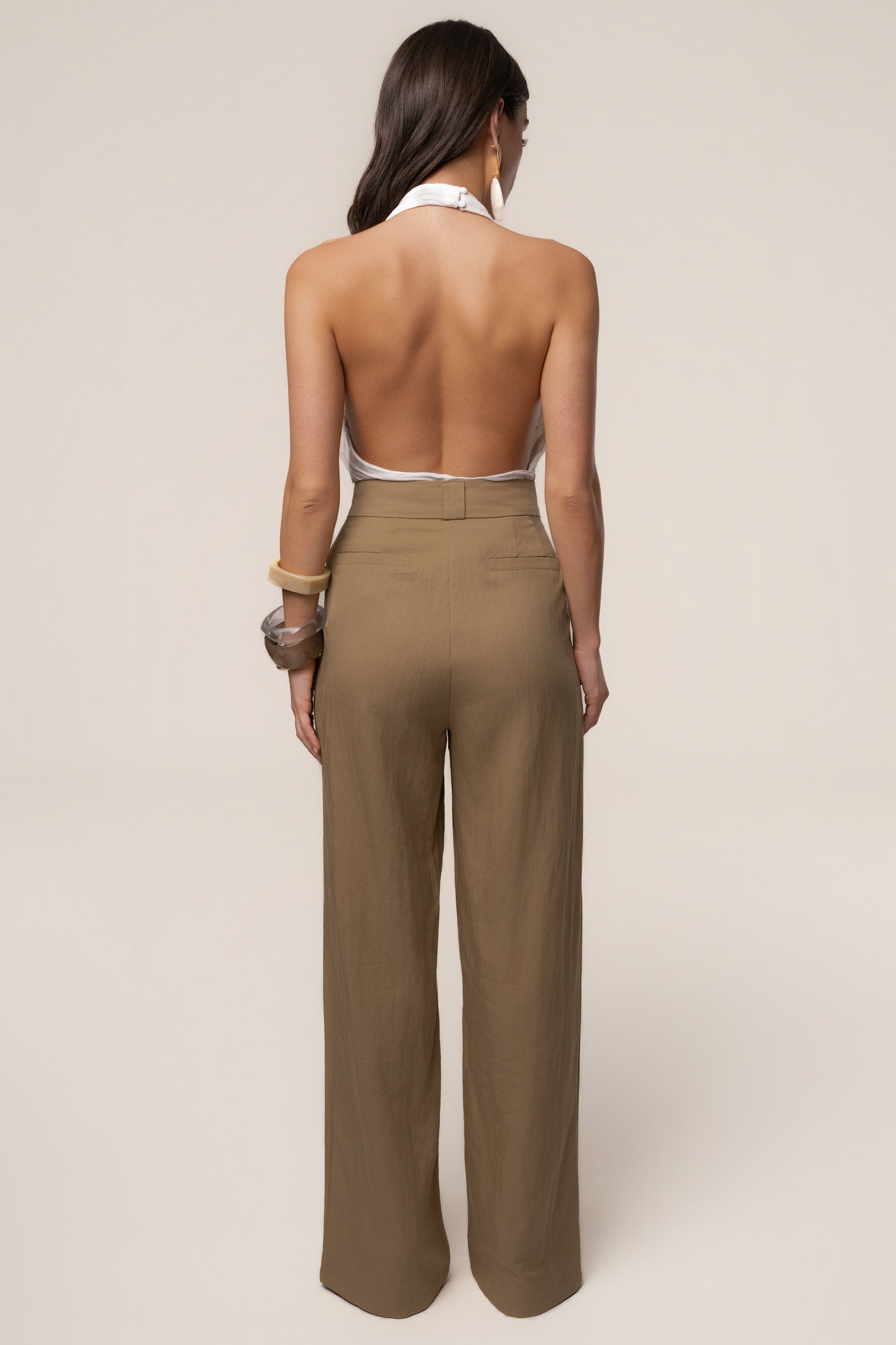 Ivory Villa Draped Halter Top - JLUXLABEL
