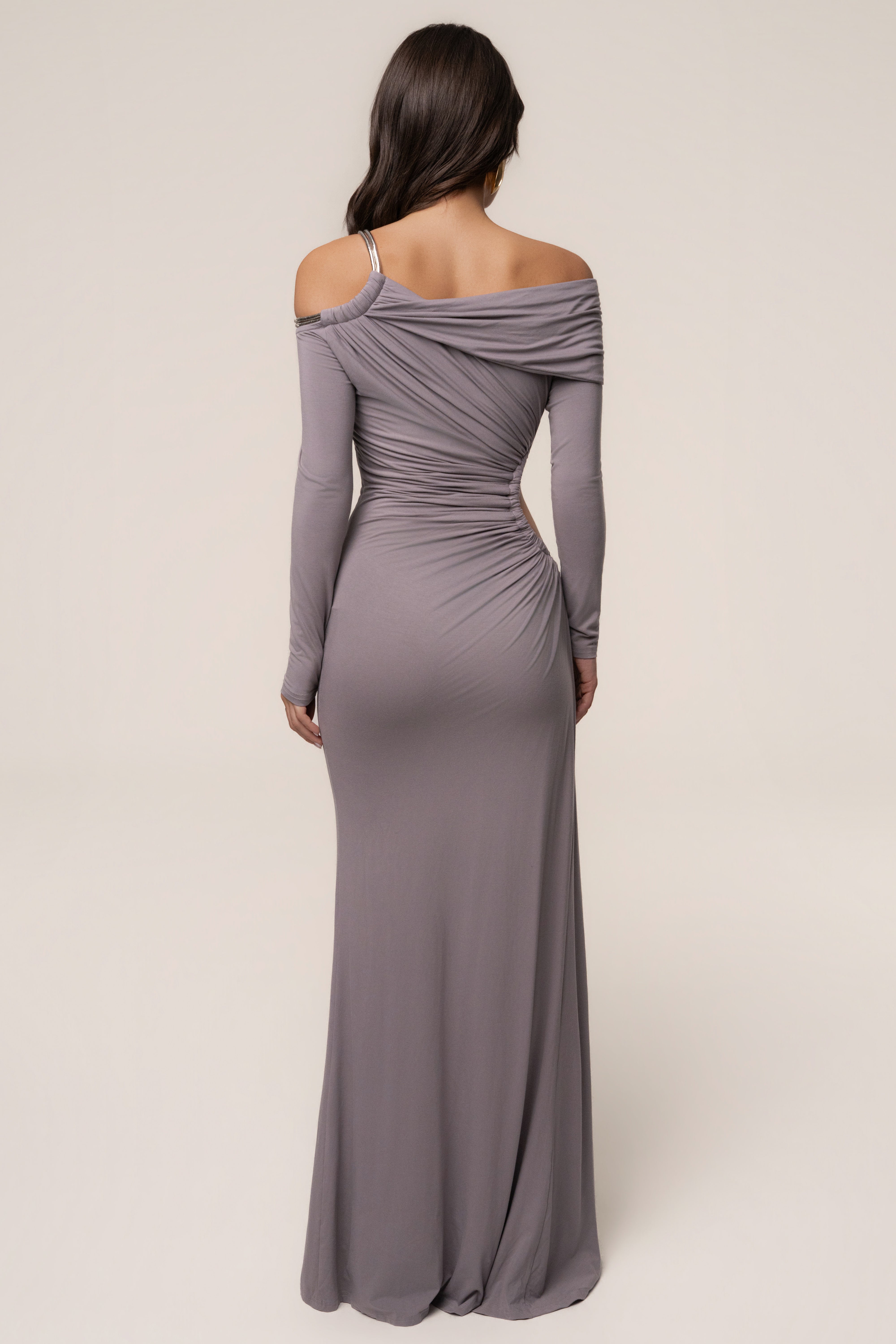 Grey Gilded Grace Maxi Dress - JLUXLABEL