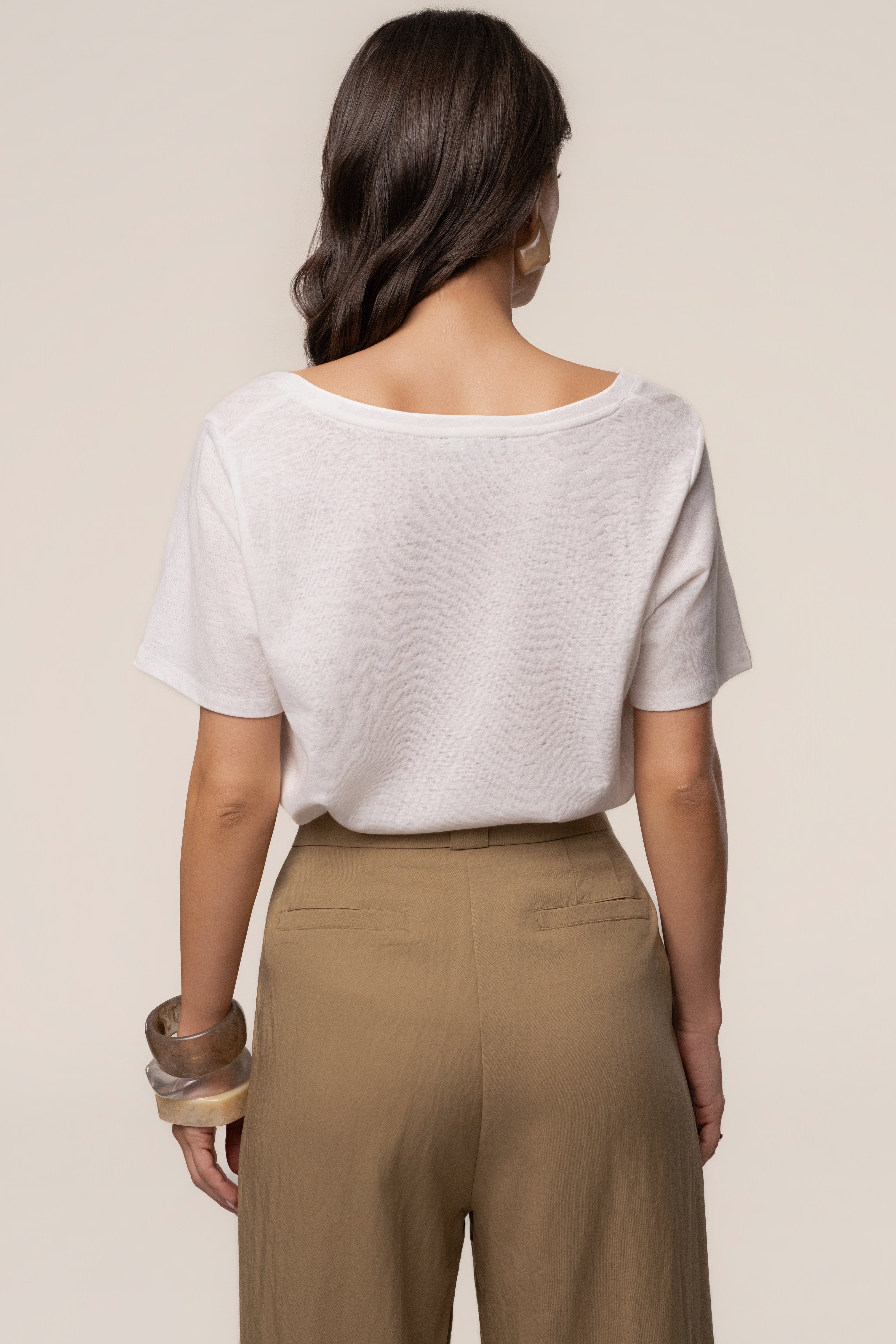 White At Ease Scoop Top - JLUXLABEL