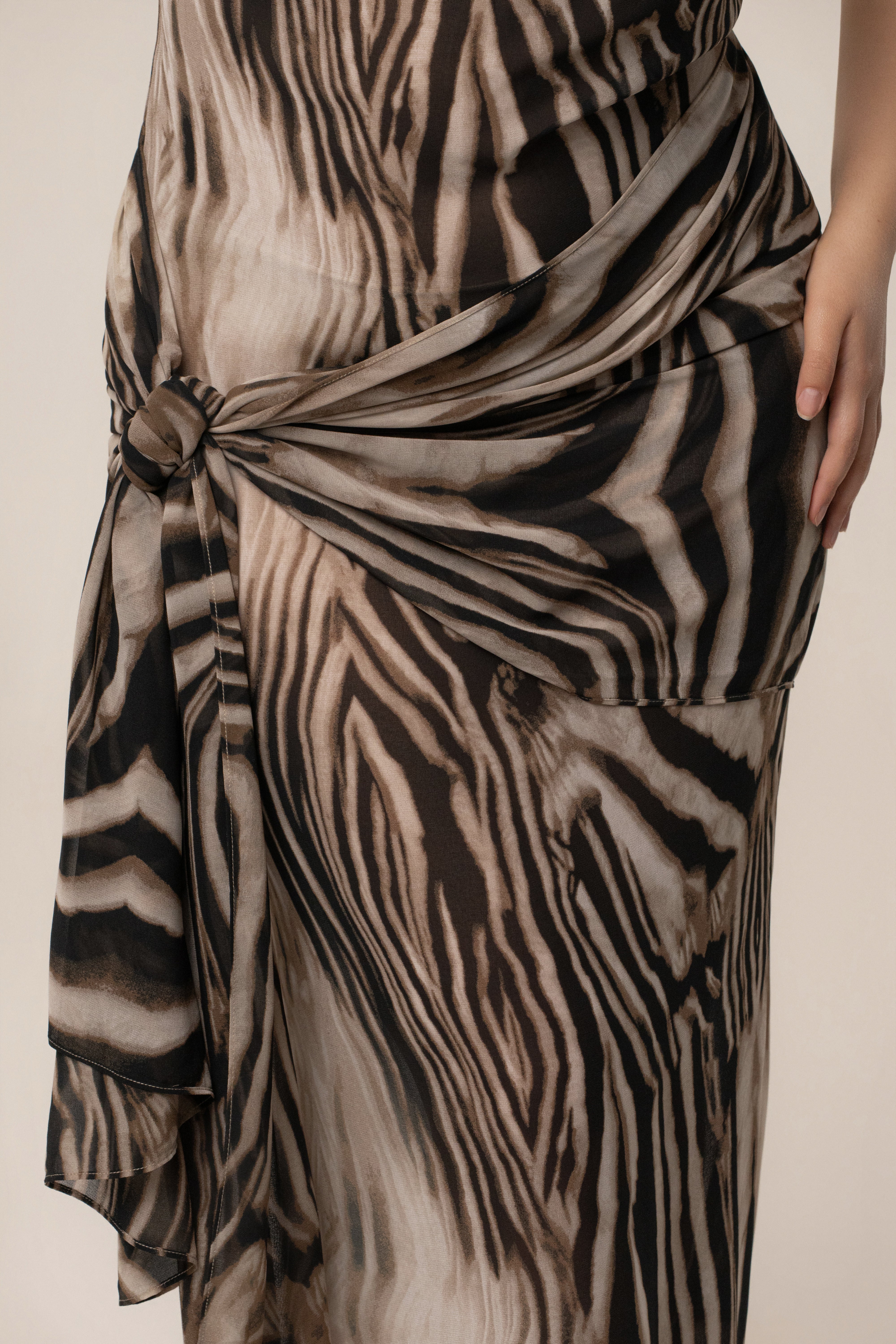 Brown Zebra Print Infinite Journey Maxi Dress - JLUXLABEL
