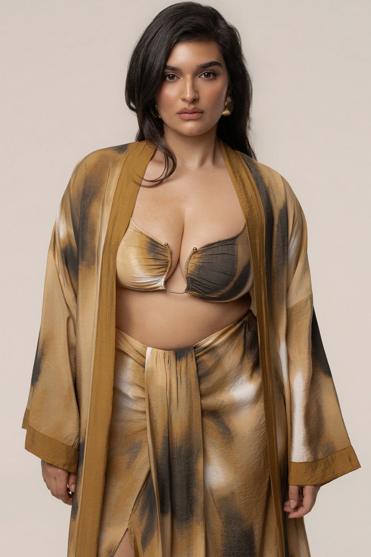 Brown Flowing Elegance Maxi Skirt - JLUXLABEL