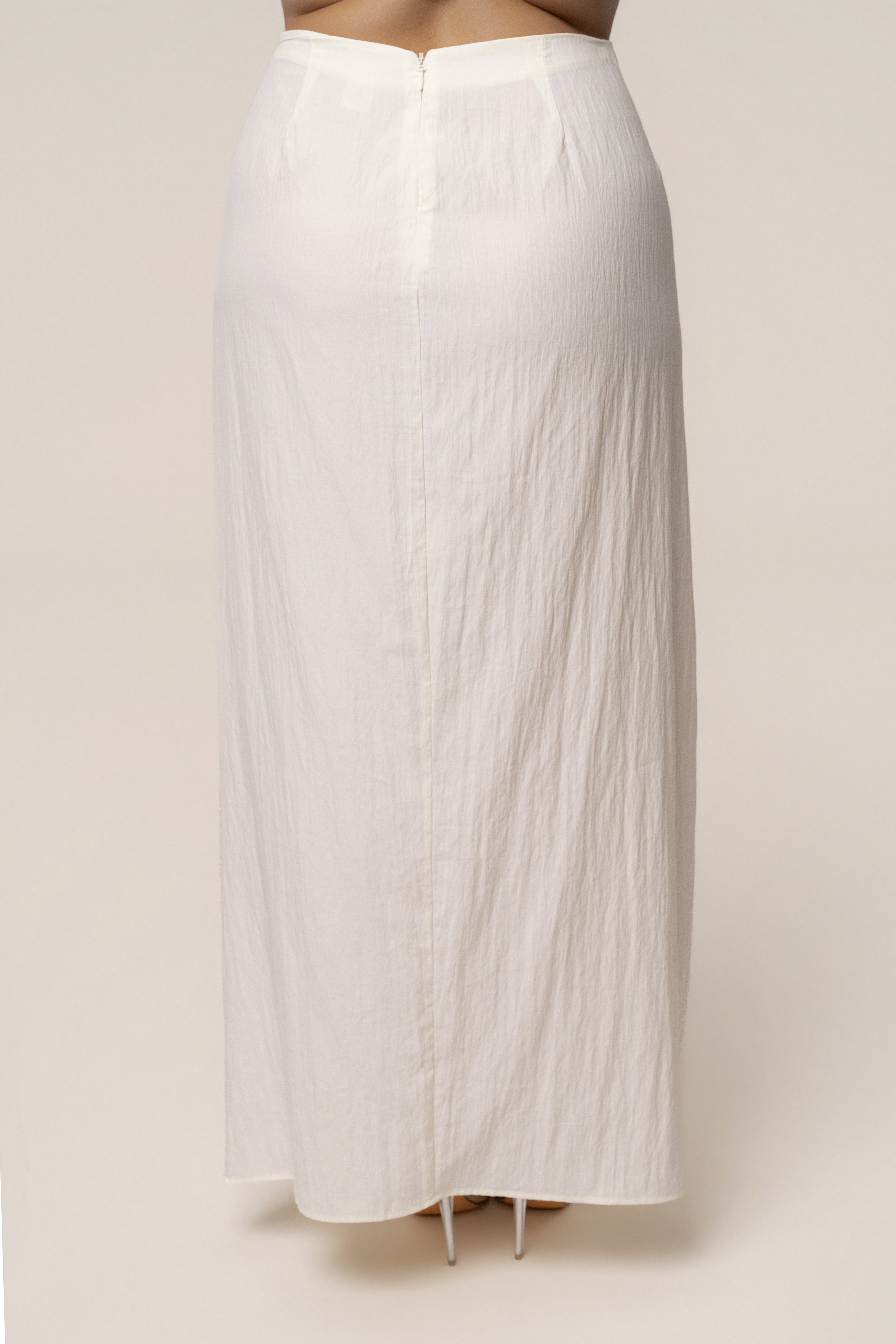 Ivory Flowing Elegance Maxi Skirt - JLUXLABEL