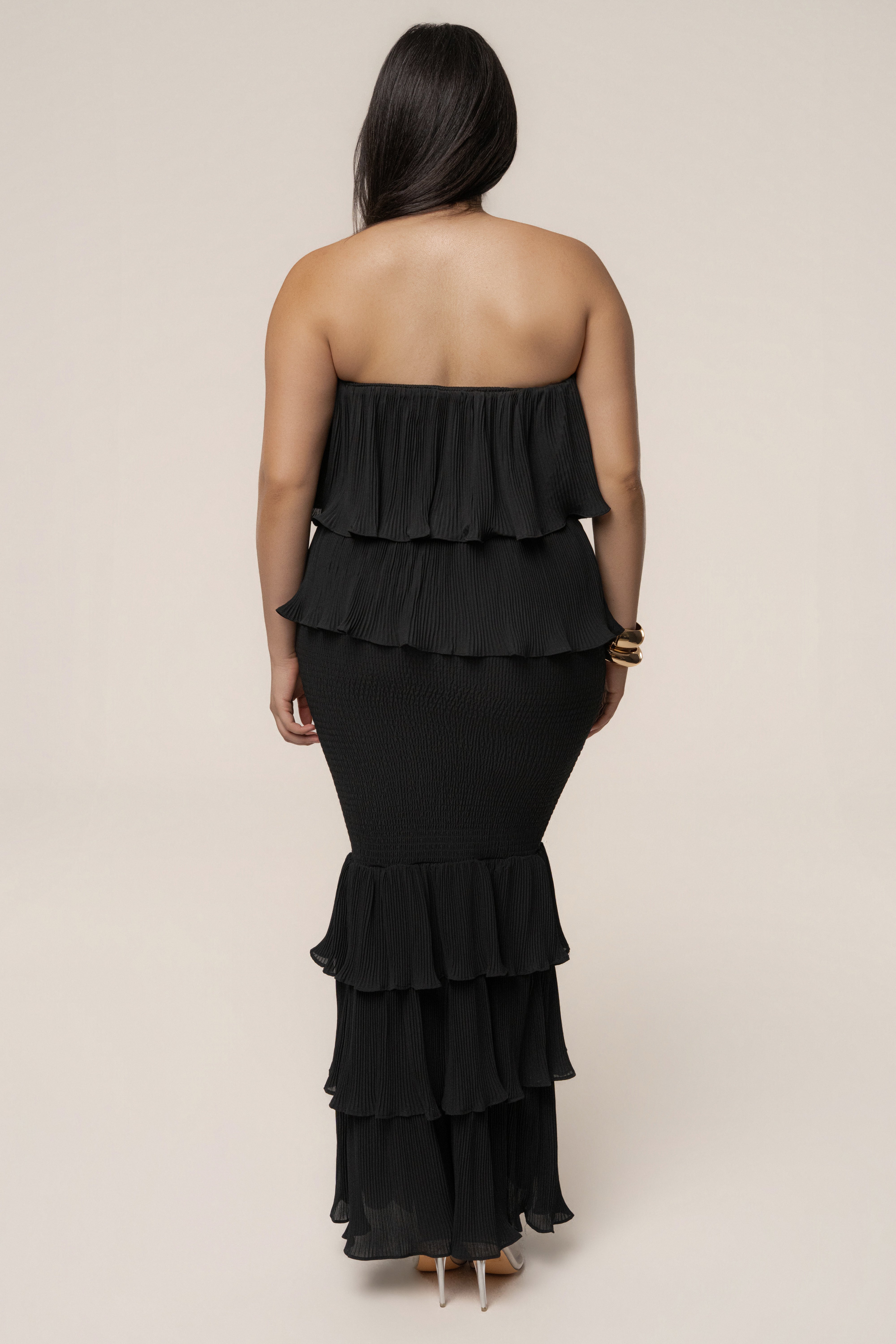Black Casa Blanca Ruffle Dress - JLUXLABEL