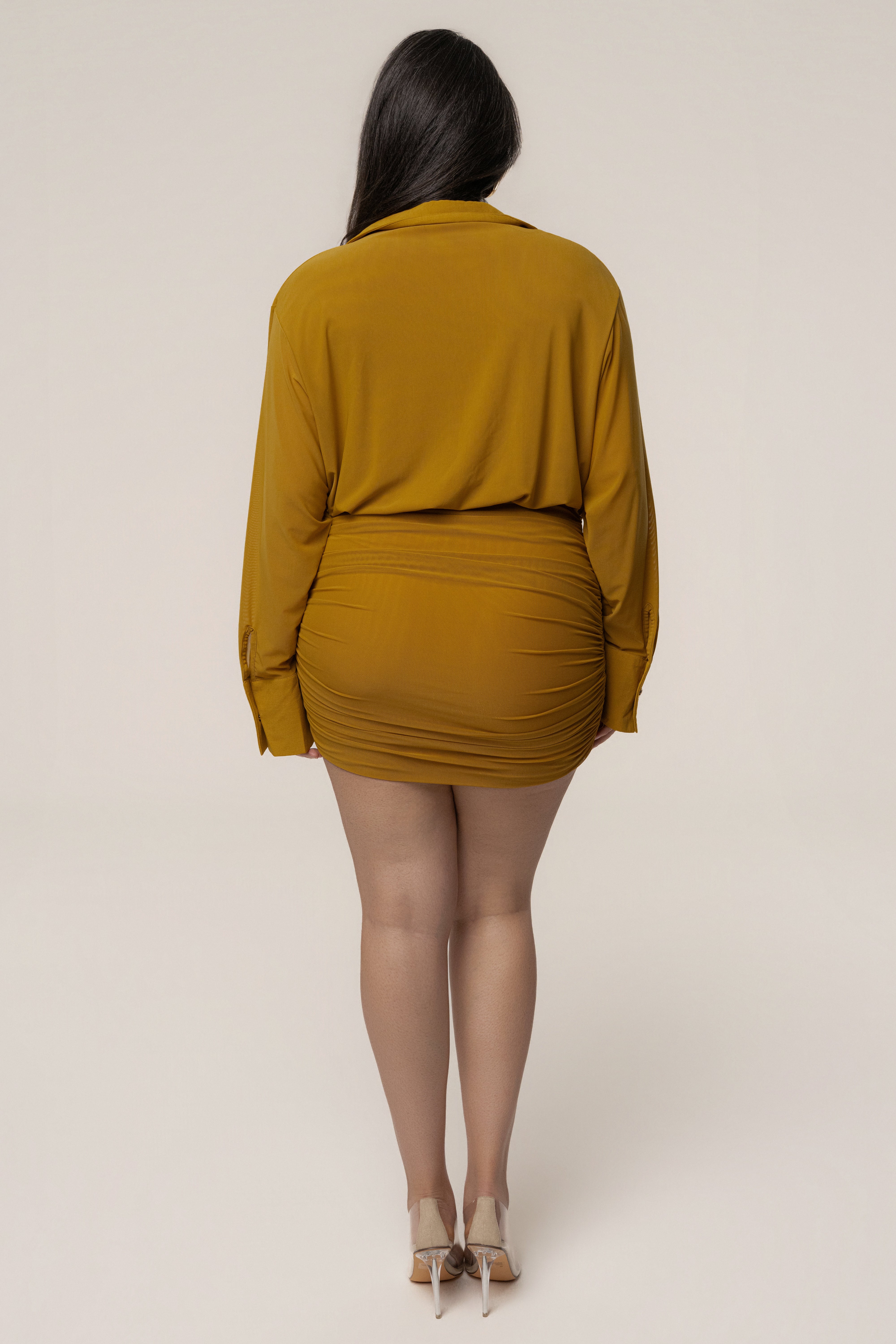 Lime Leah Plunge Mini Dress - JLUXLABEL