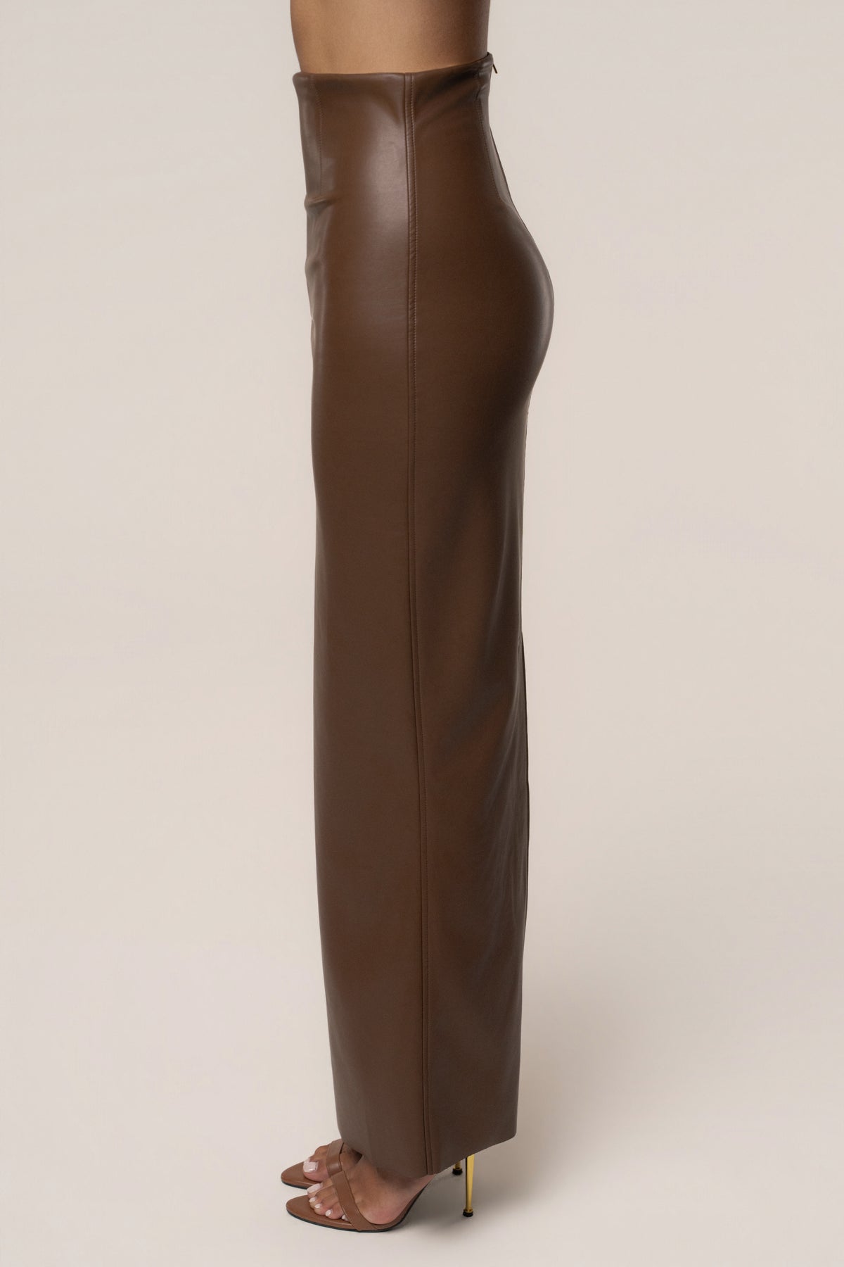 Chocolate Ace PU Leather Skirt - JLUXLABEL