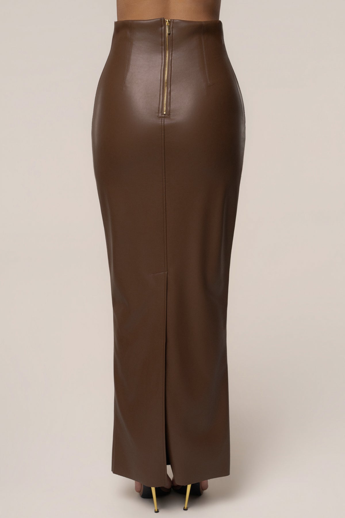 Chocolate Ace PU Leather Skirt - JLUXLABEL