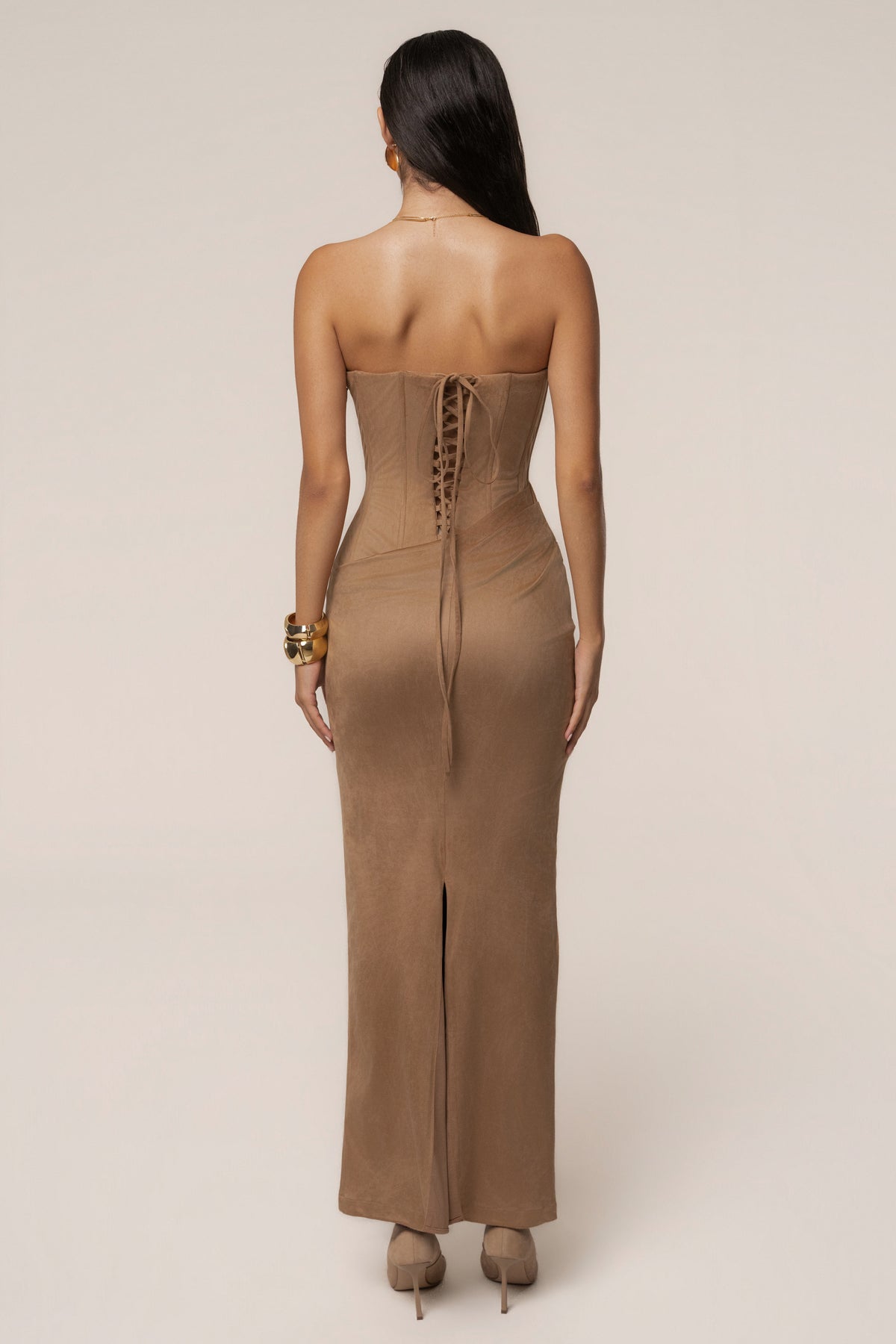 PRE-ORDER Beige Journey Suede Dress