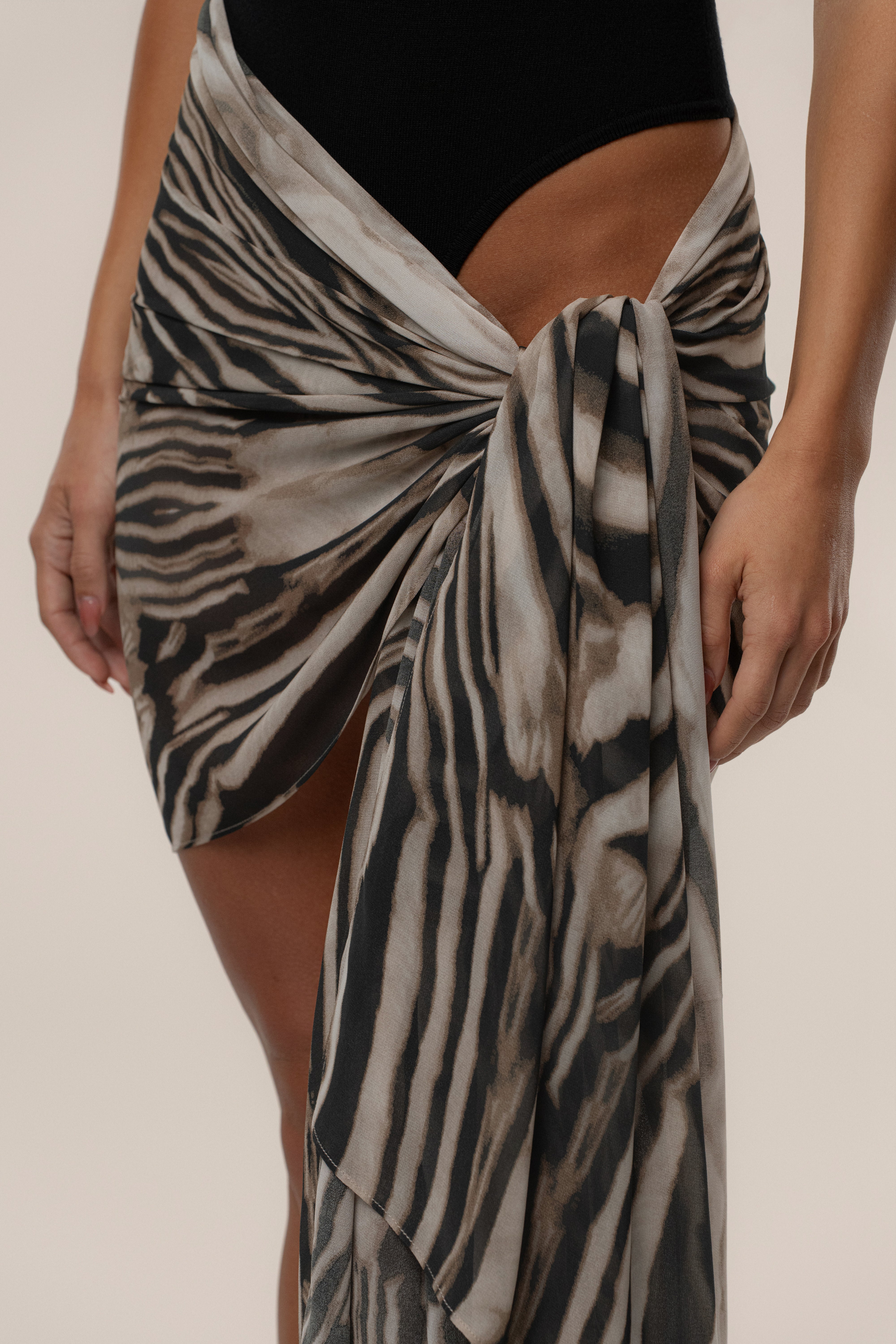 Brown Zebra Print Shadow Safari Scarf - JLUXLABEL