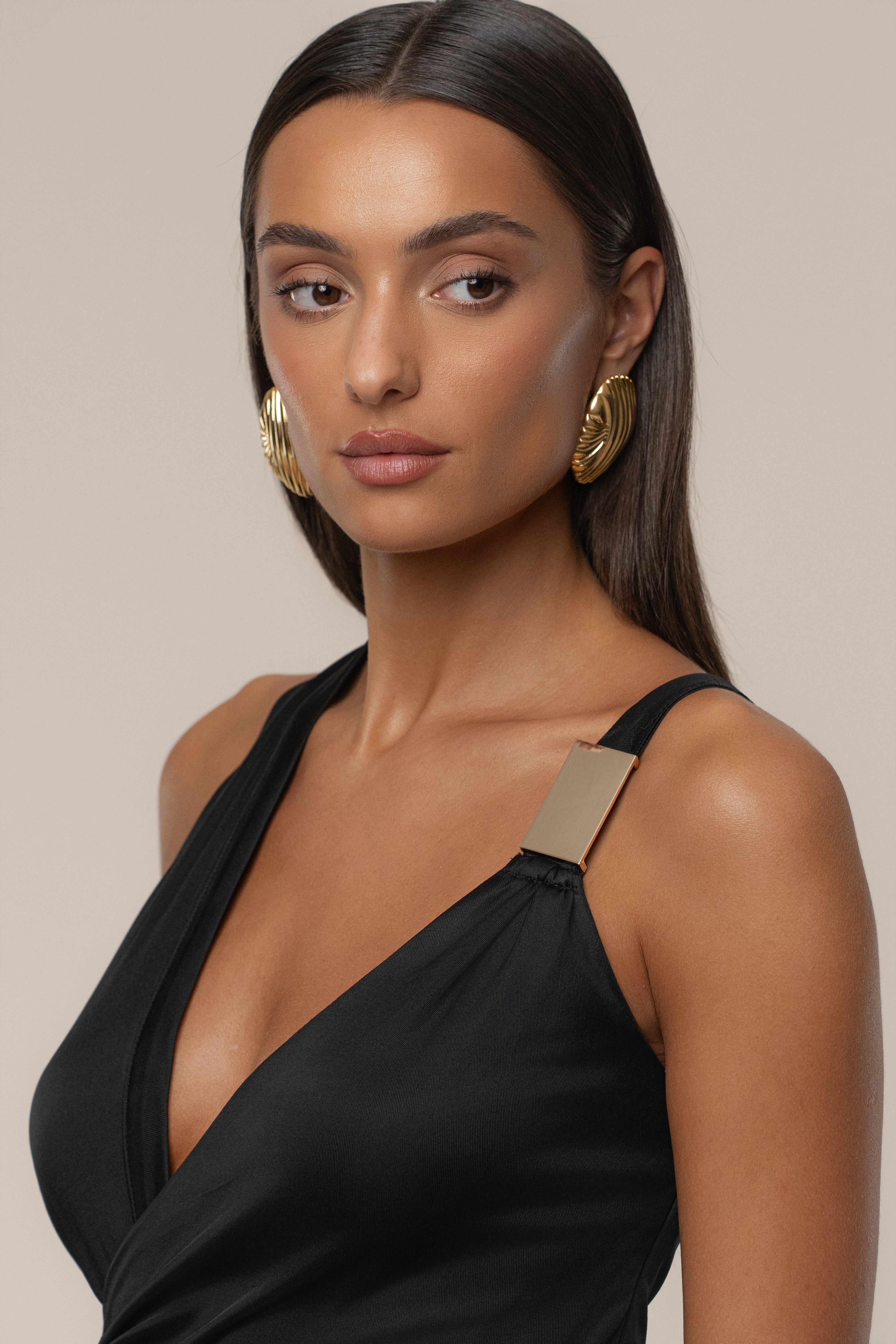 Black Anniversary Belted Wrap Dress - JLUXLABEL