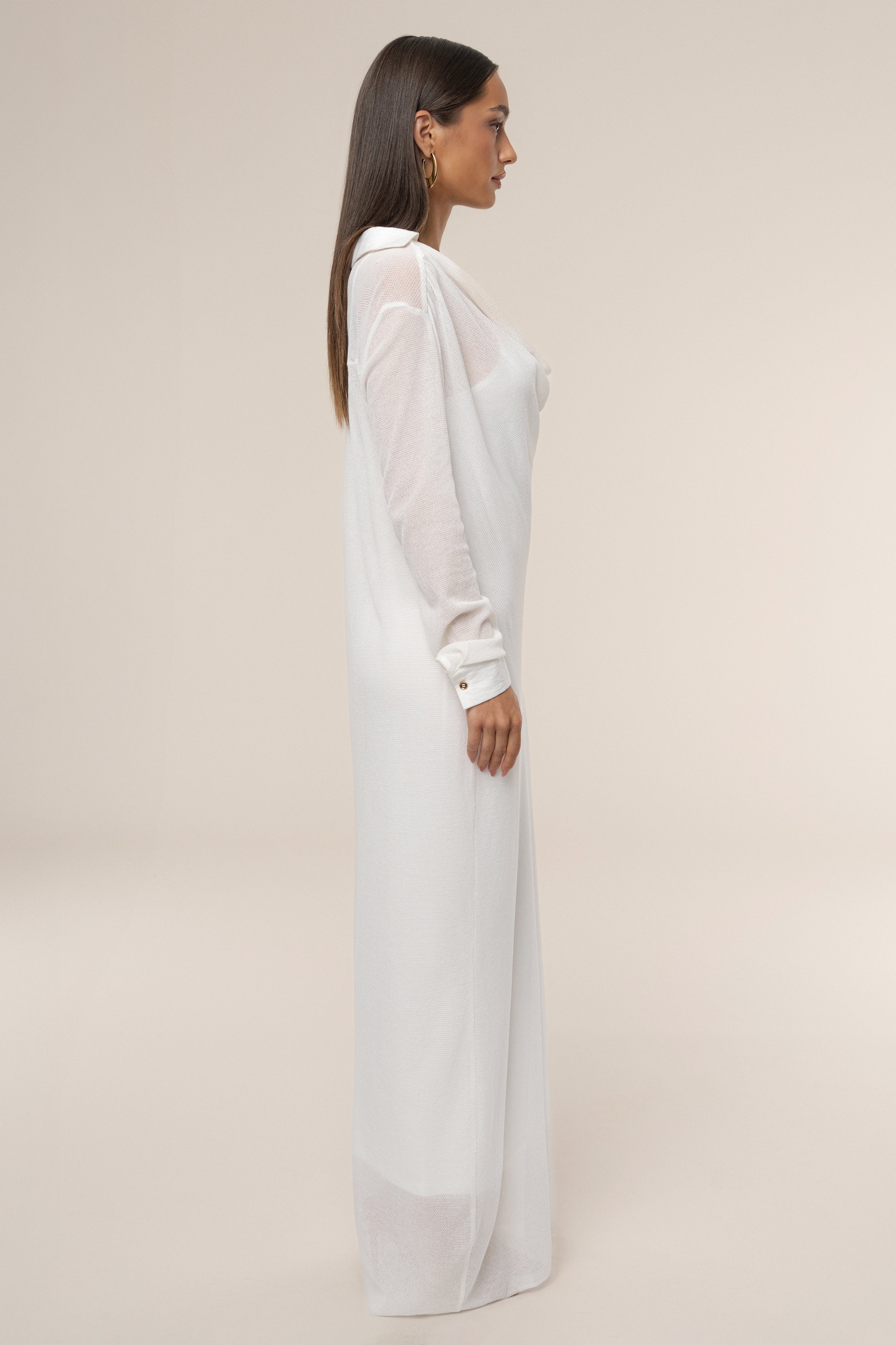 Ivory Savanna Cowl Maxi Dress - JLUXLABEL