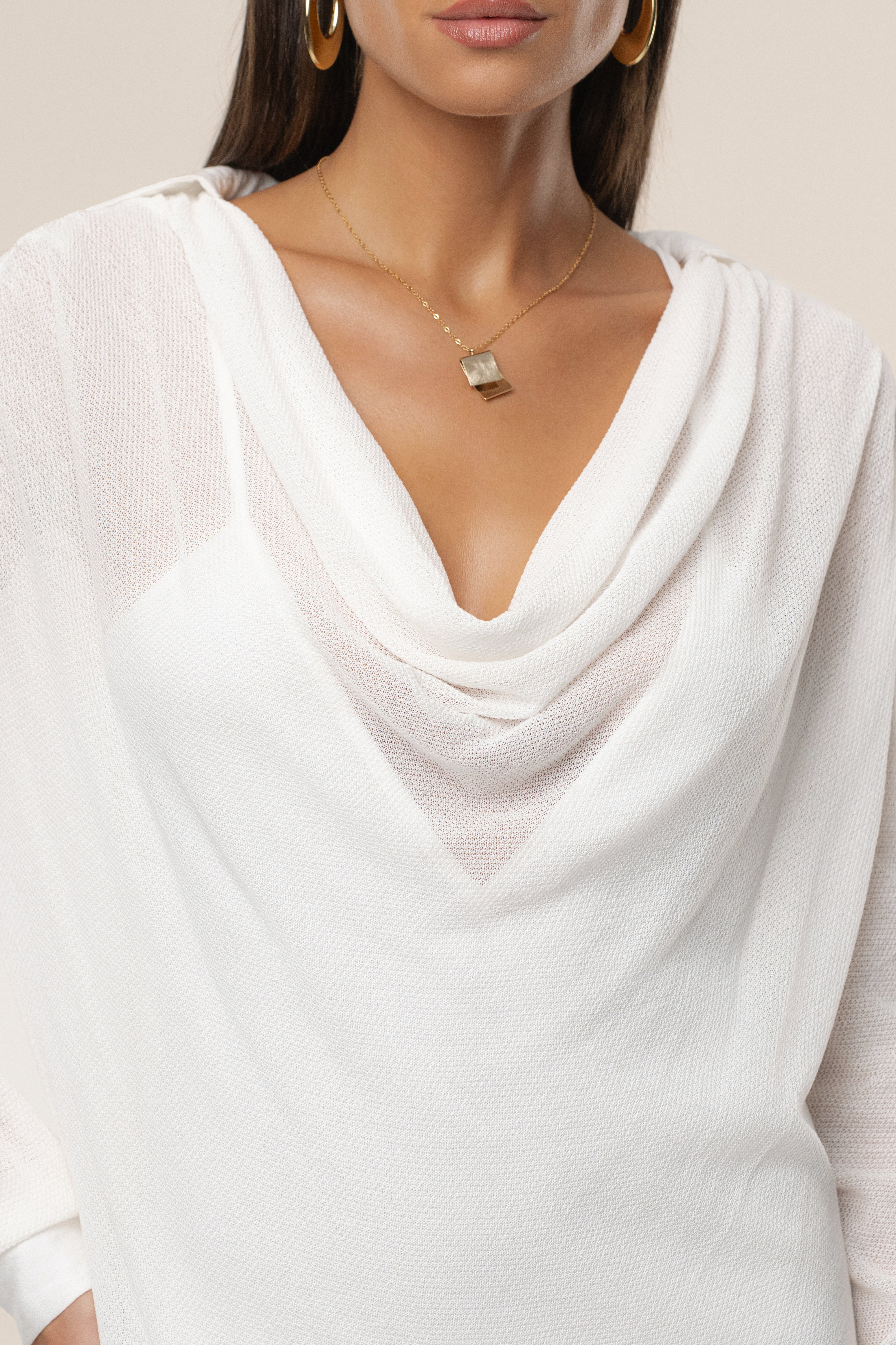 Ivory Savanna Cowl Maxi Dress - JLUXLABEL