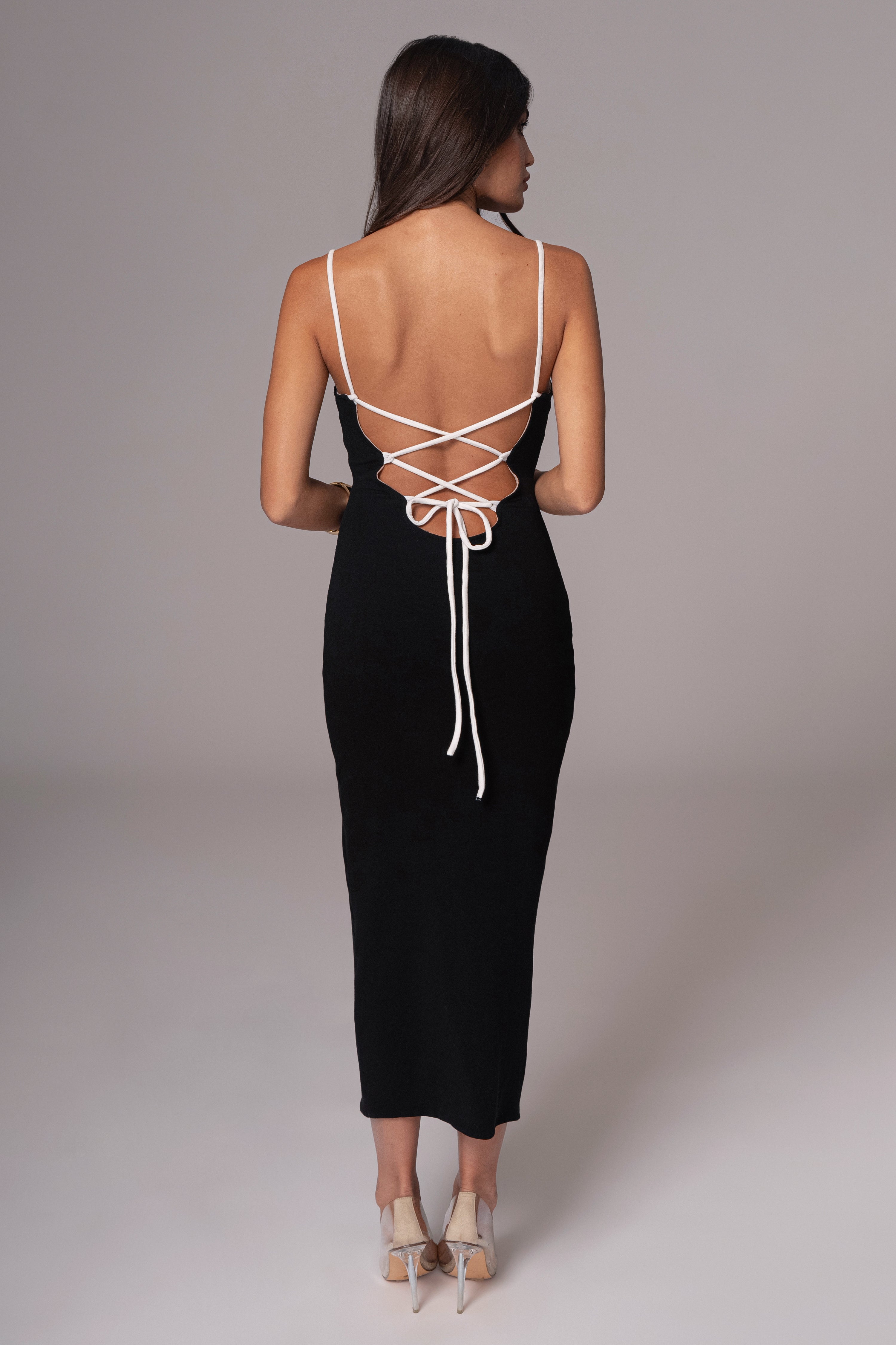 Black/Beige Katia Reversible Dress - JLUXLABEL