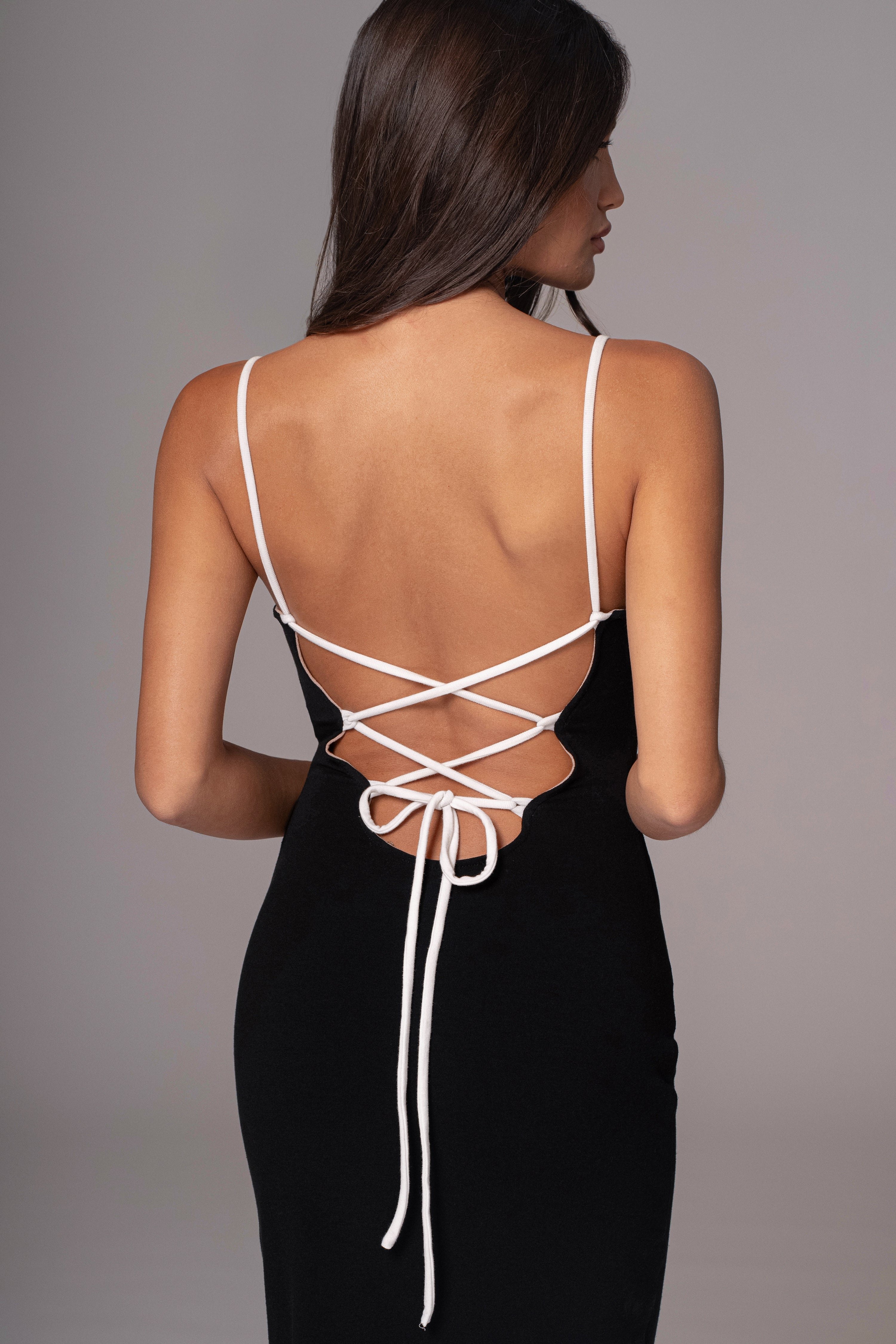 Black/Beige Katia Reversible Dress - JLUXLABEL