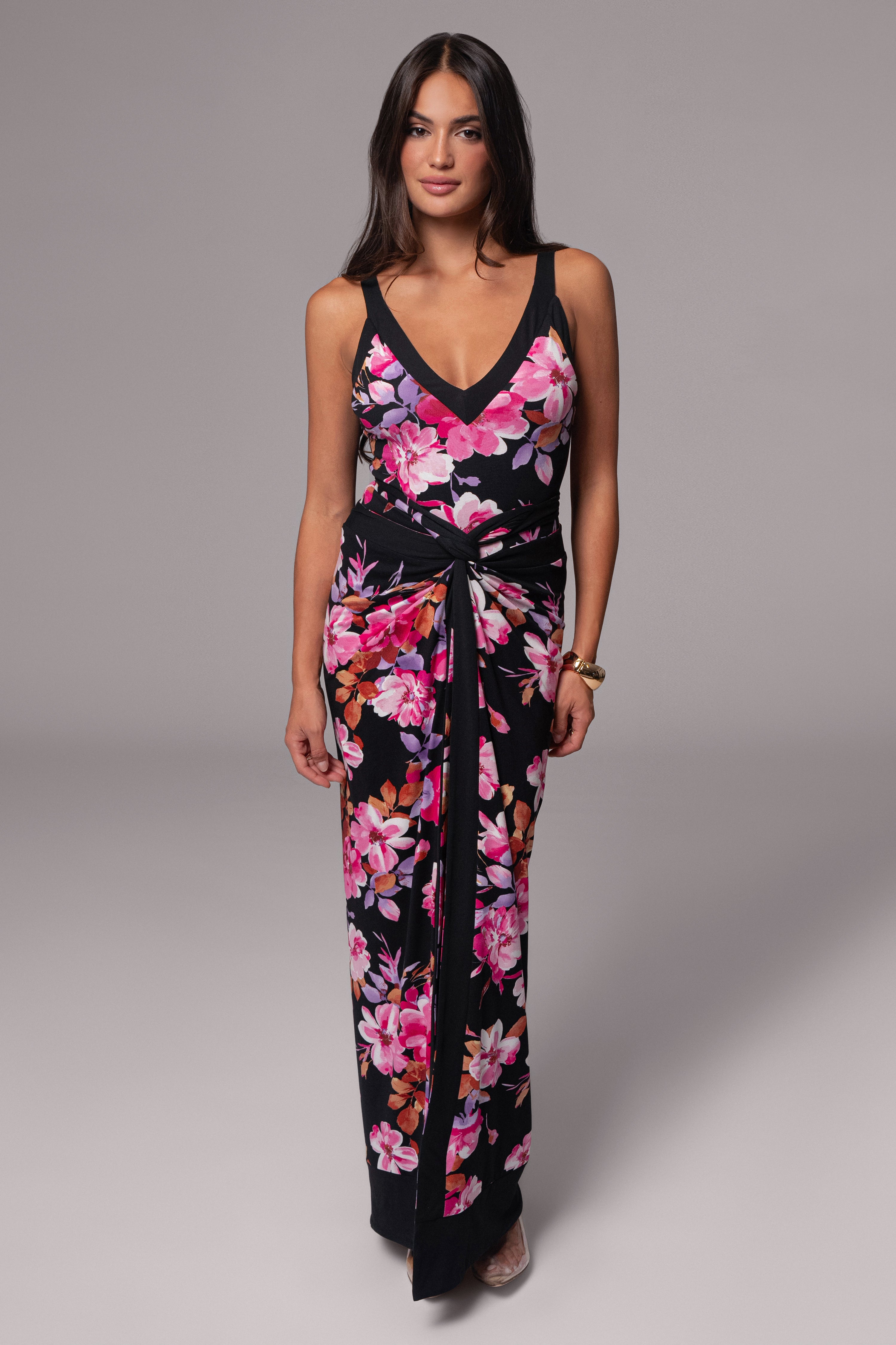 Black Floral Kamie Reversible Skirt Set - JLUXLABEL