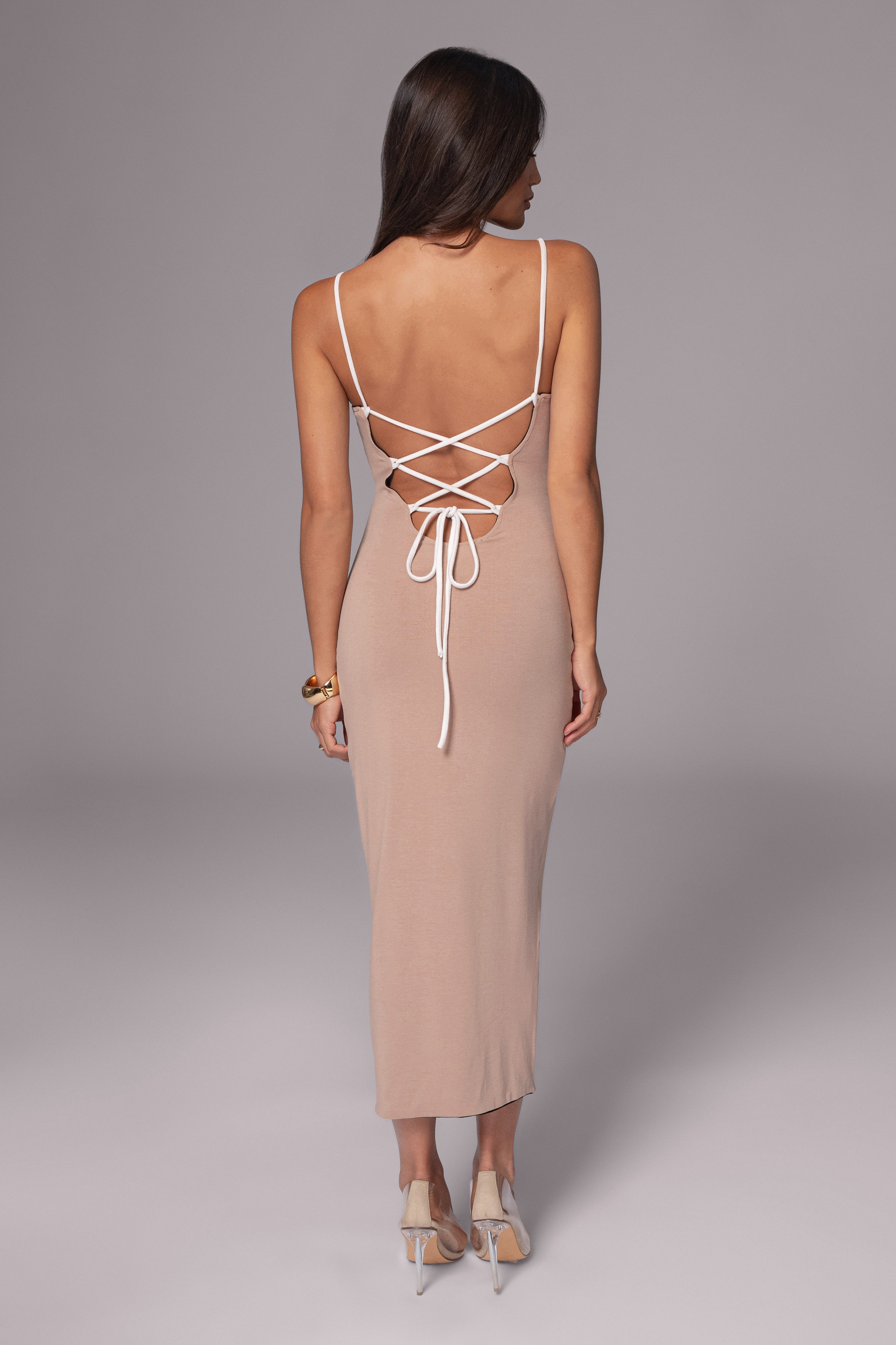 Black/Beige Katia Reversible Dress - JLUXLABEL