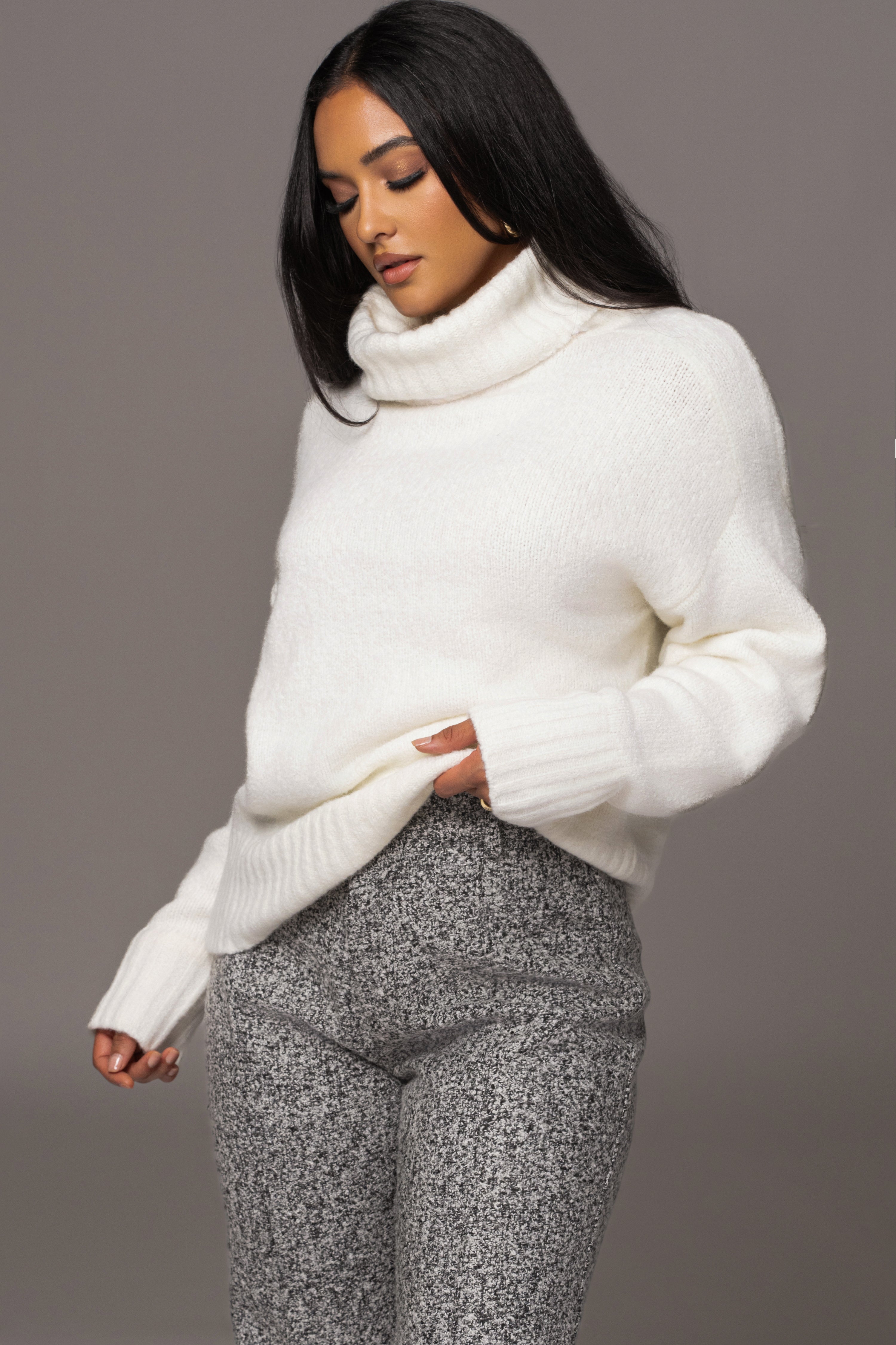 Ivory Beginnings Sweater Knit Turtleneck