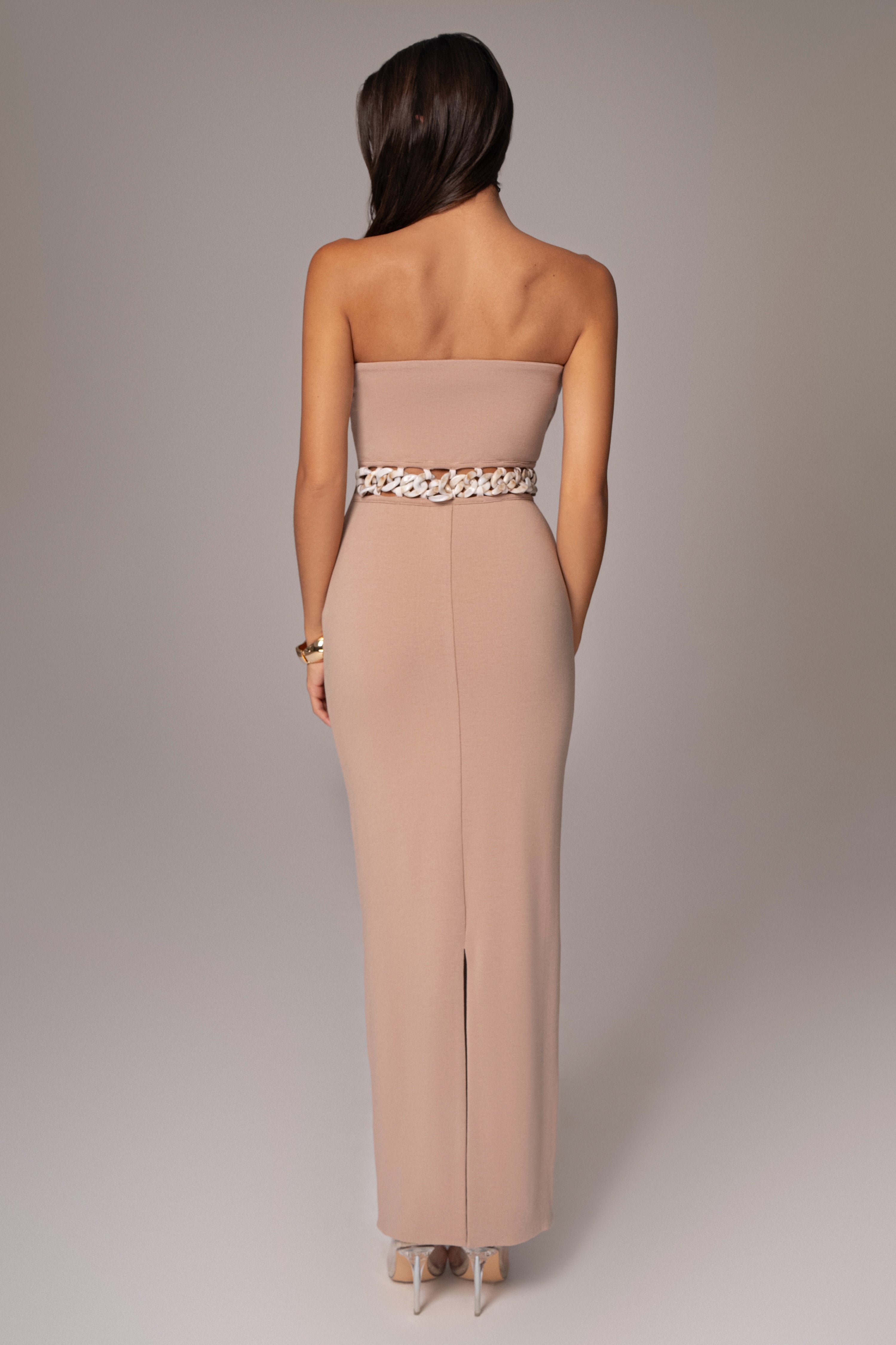 Beige Clarisse One Shoulder Dress - JLUXLABEL