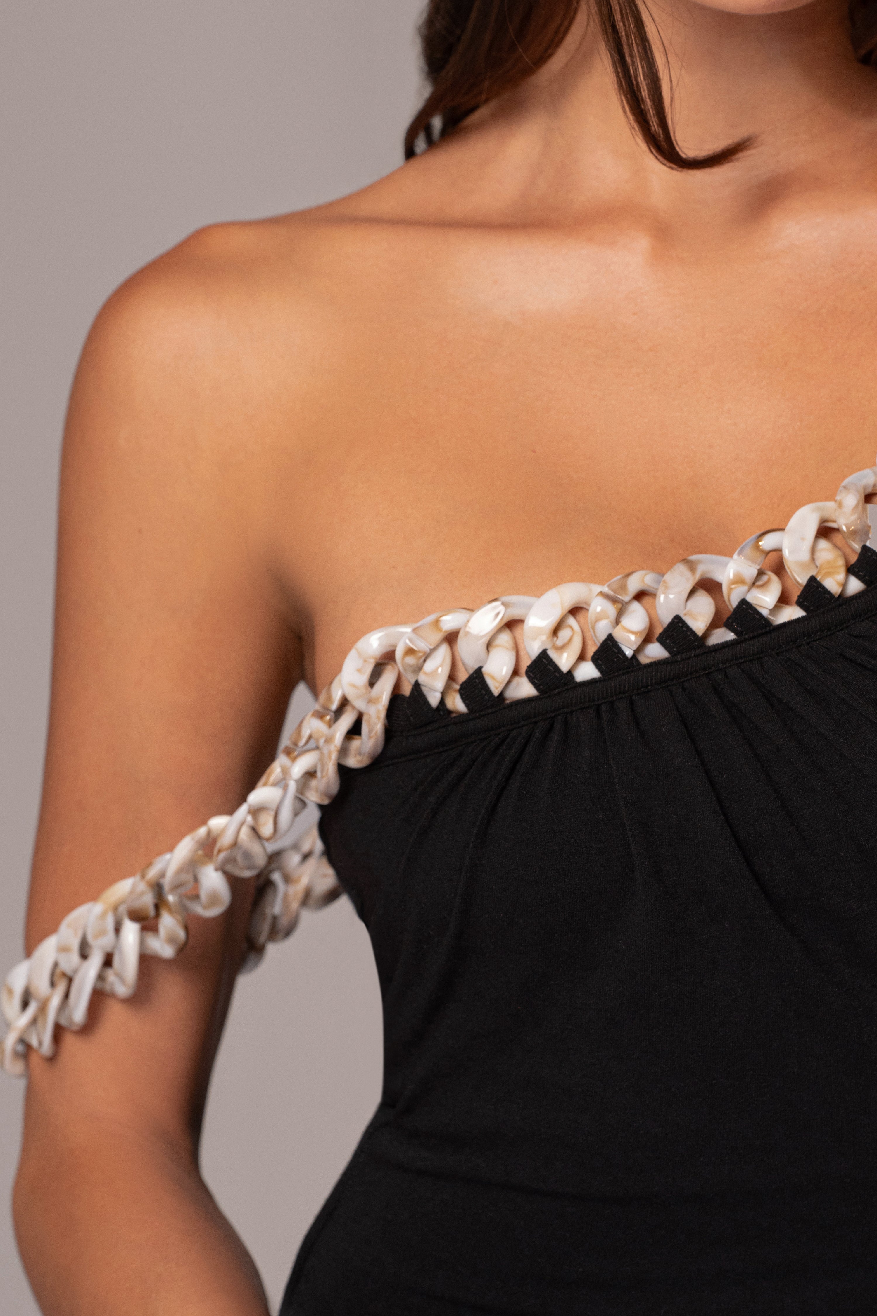 Black Monette Asymmetric Dress - JLUXLABEL