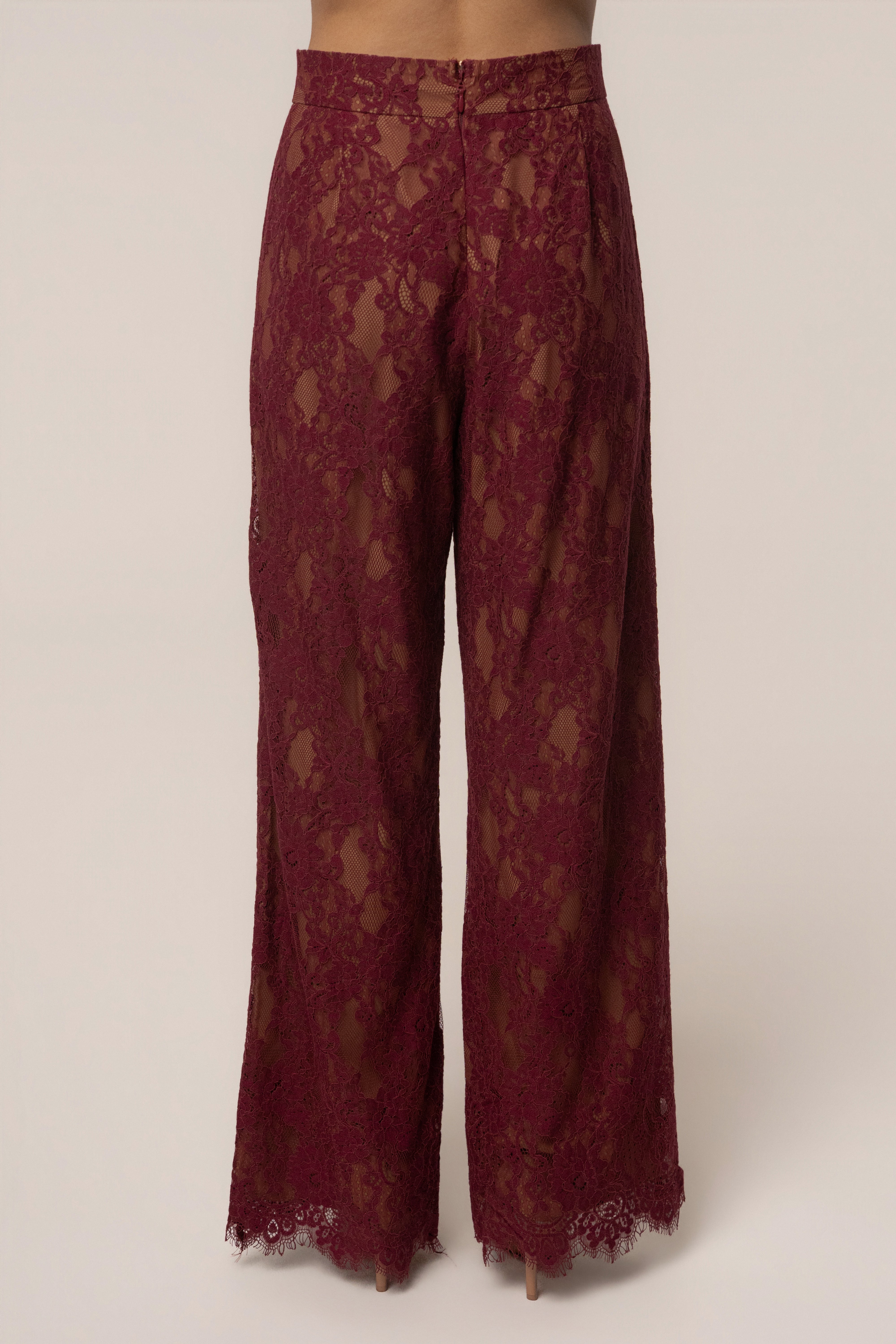 Burgundy Forever Crush Lace Pant