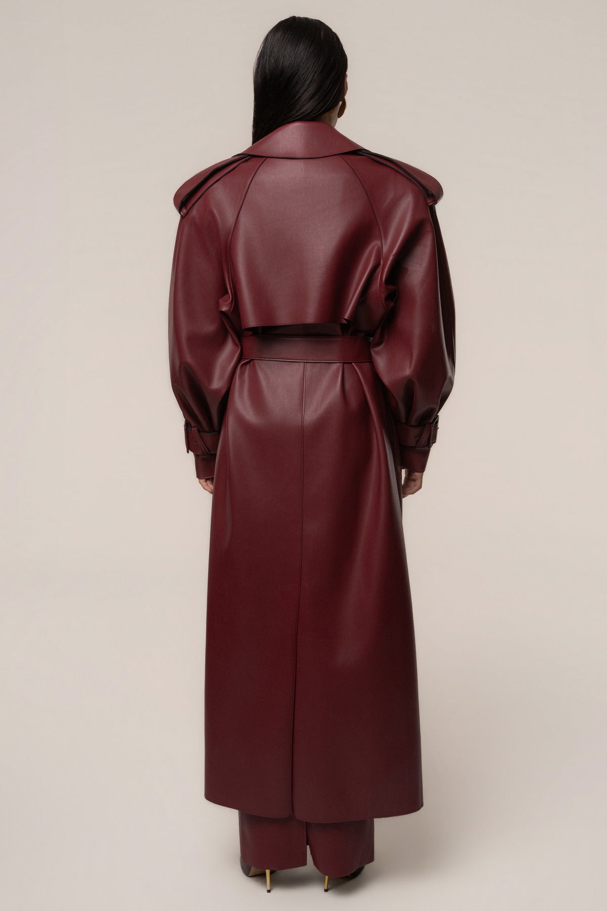 PRE-ORDER Burgundy The Icon PU Leather Coat