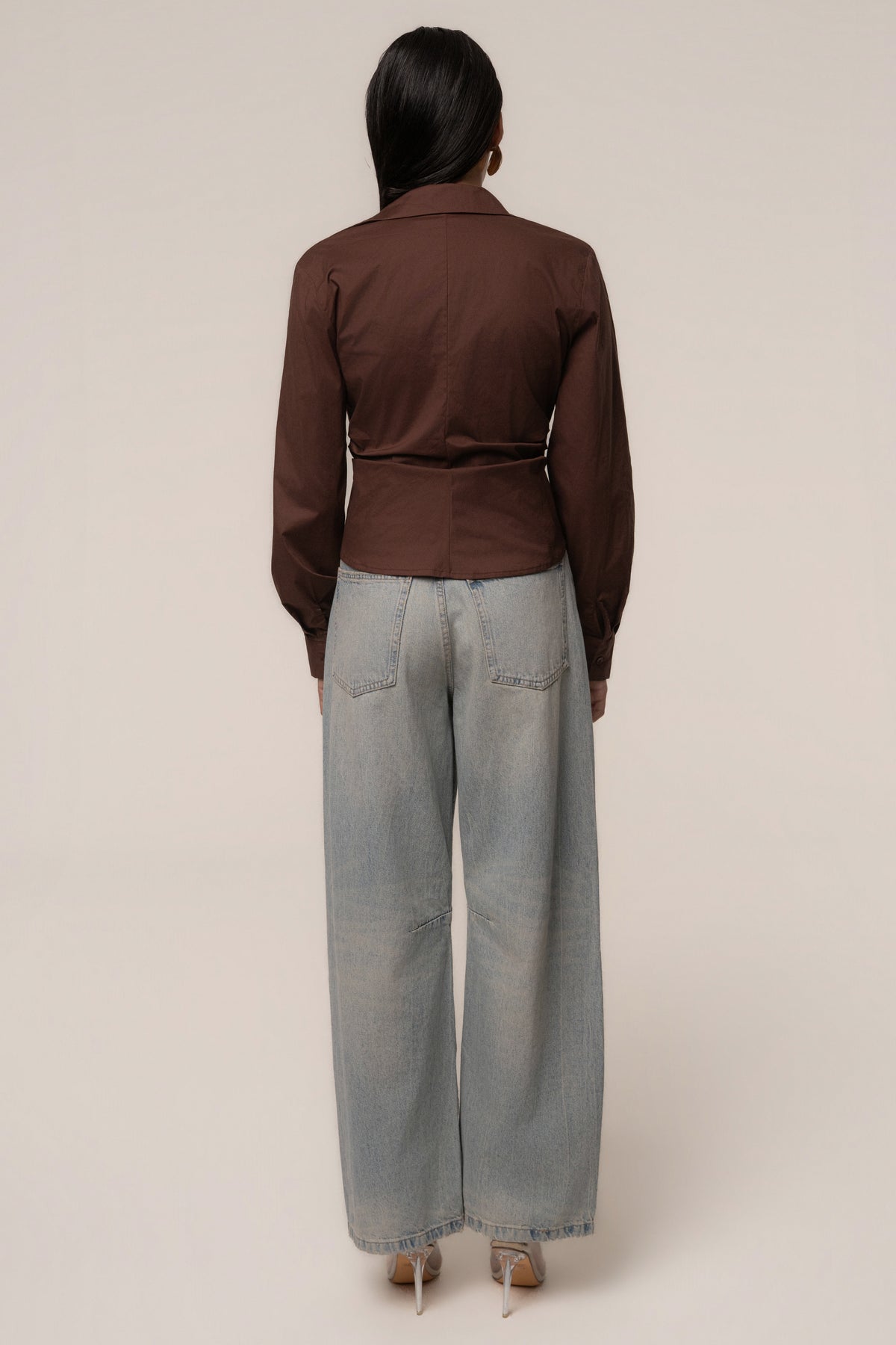 Chocolate Sculpt And Form Blouse