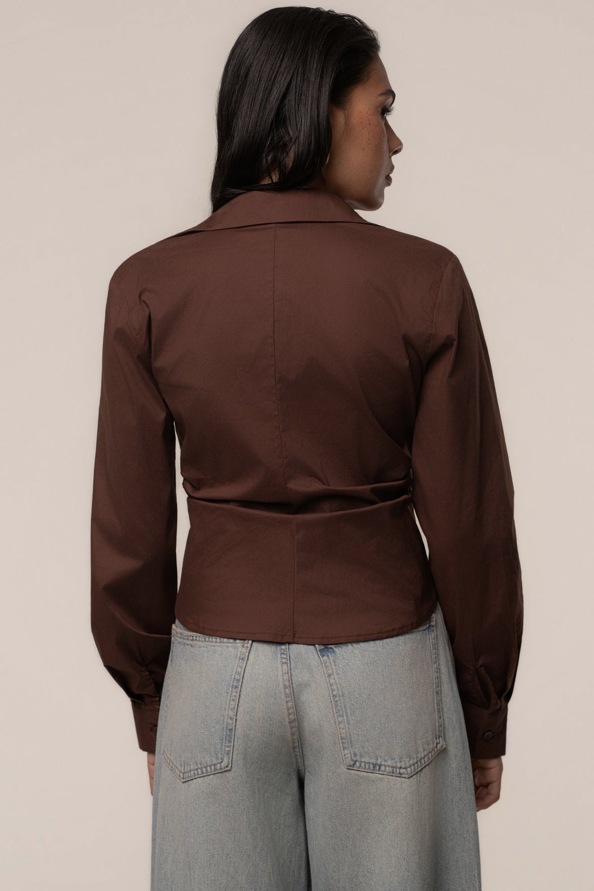 Chocolate Sculpt And Form Blouse