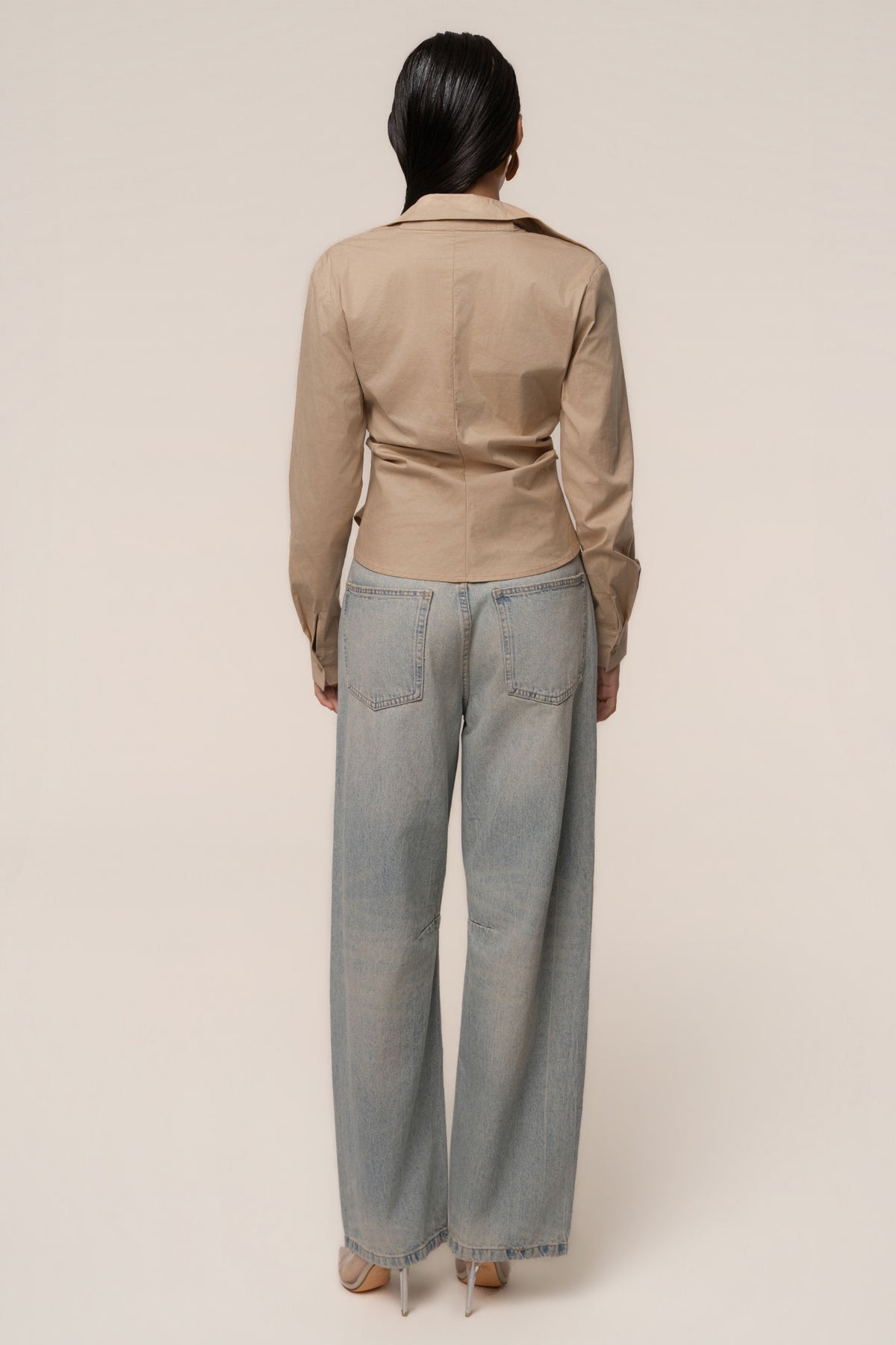 Beige Sculpt And Form Blouse