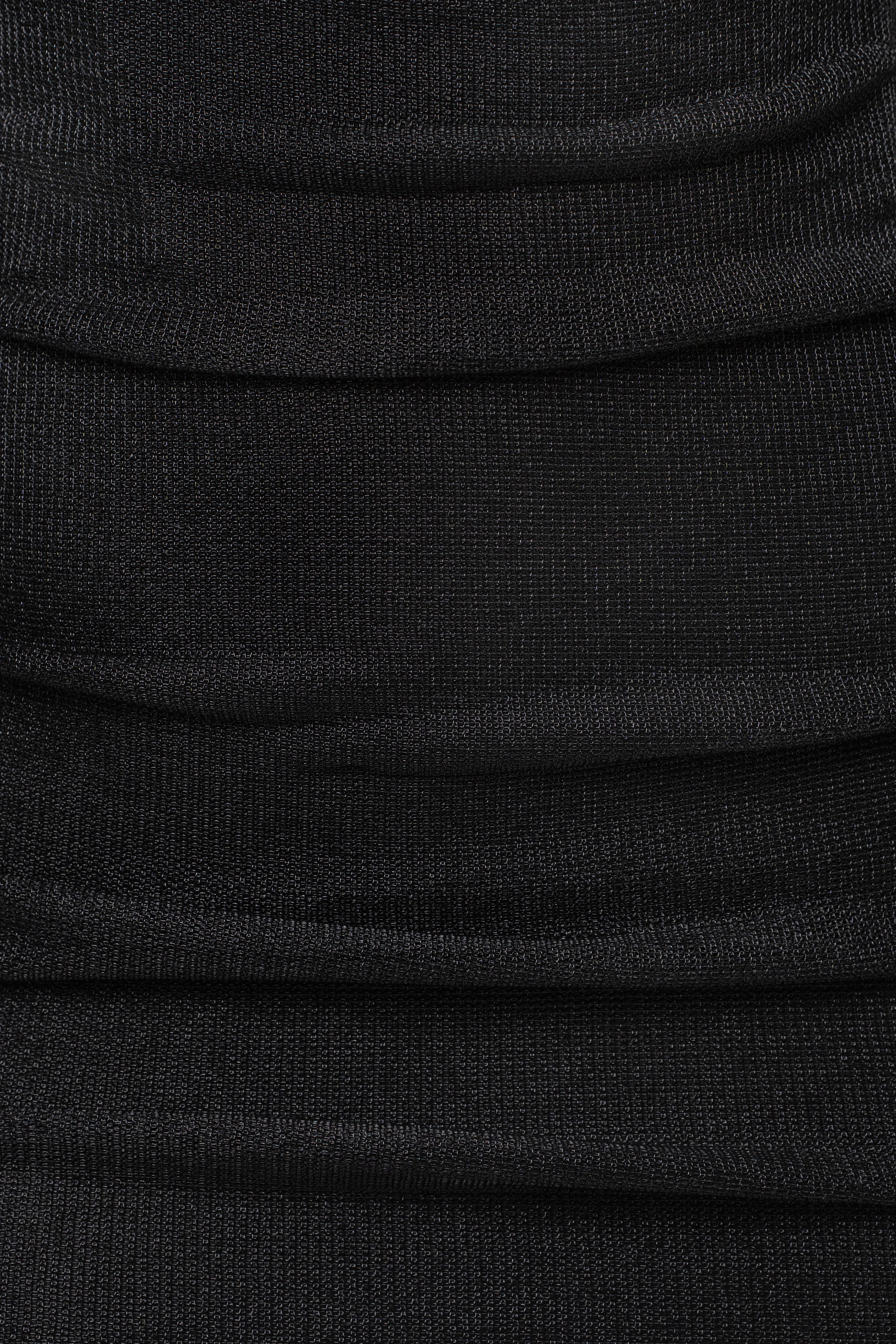 Black Ruched Metallic Maxi Dress - JLUXLABEL