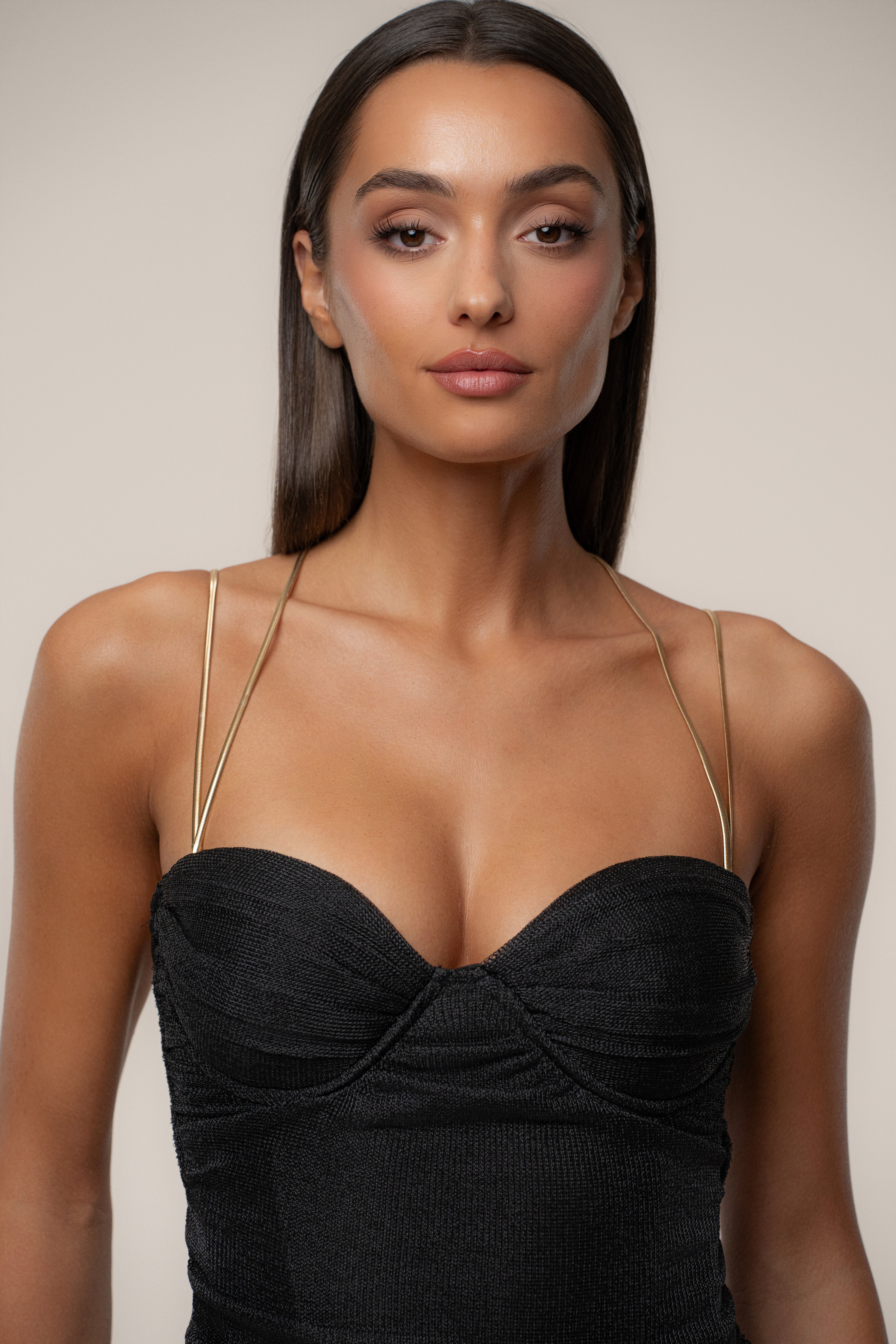 Black Ruched Metallic Maxi Dress - JLUXLABEL