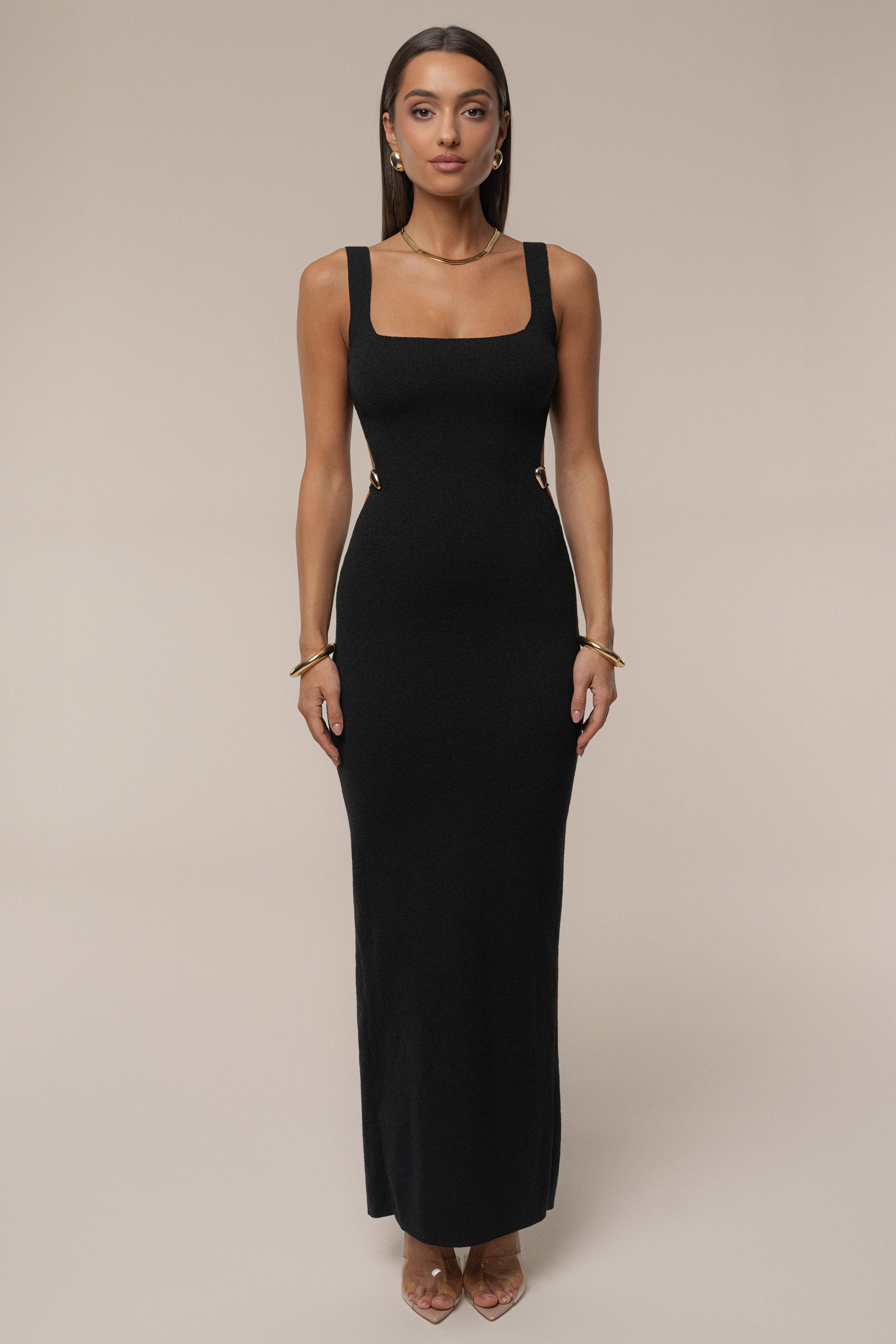 Black Estrella Maxi Dress - JLUXLABEL
