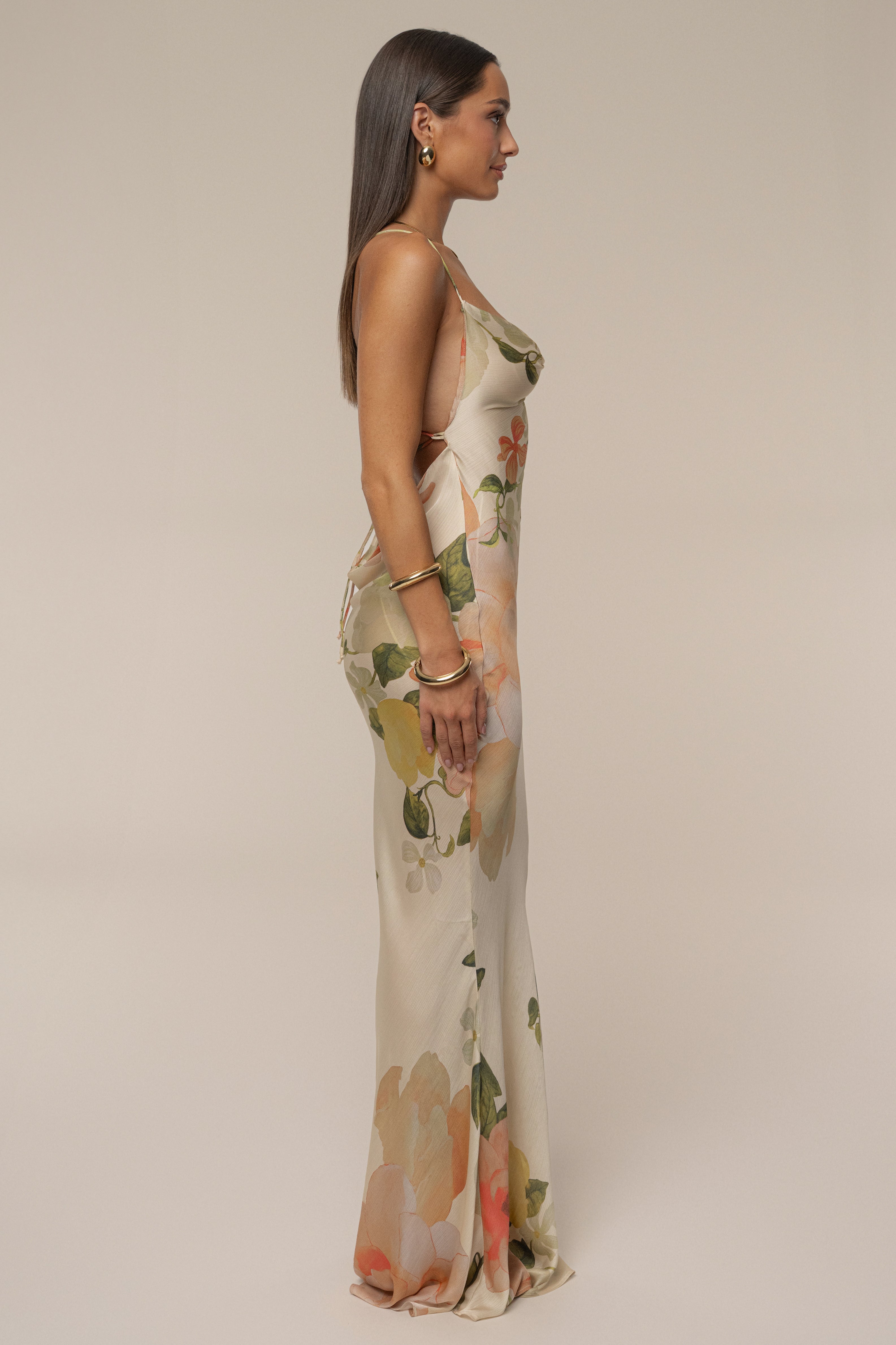 Ivory Summer Bloom Maxi Dress - JLUXLABEL
