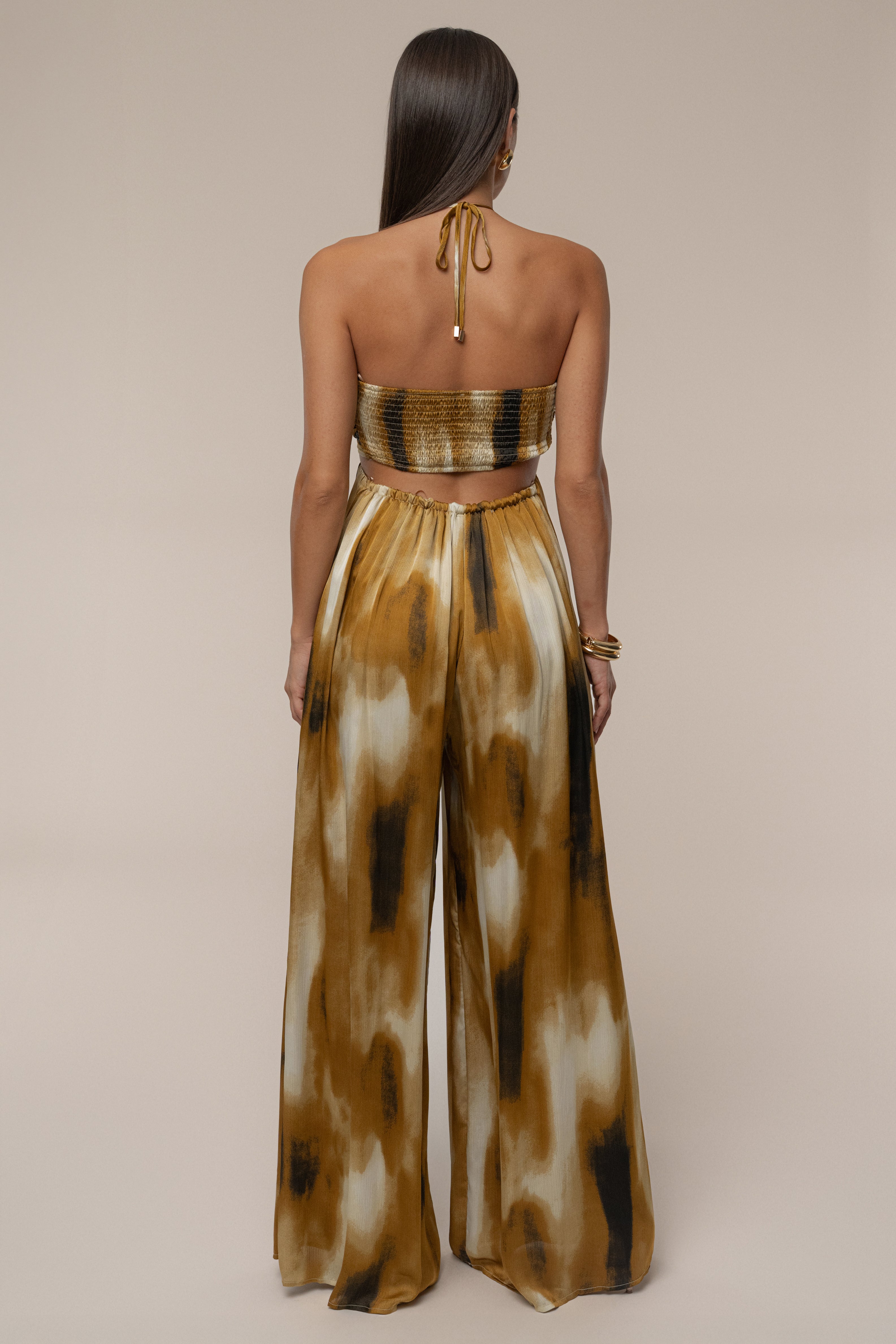 PRE-ORDER Gold Safari Sunset Jumpsuit - JLUXLABEL