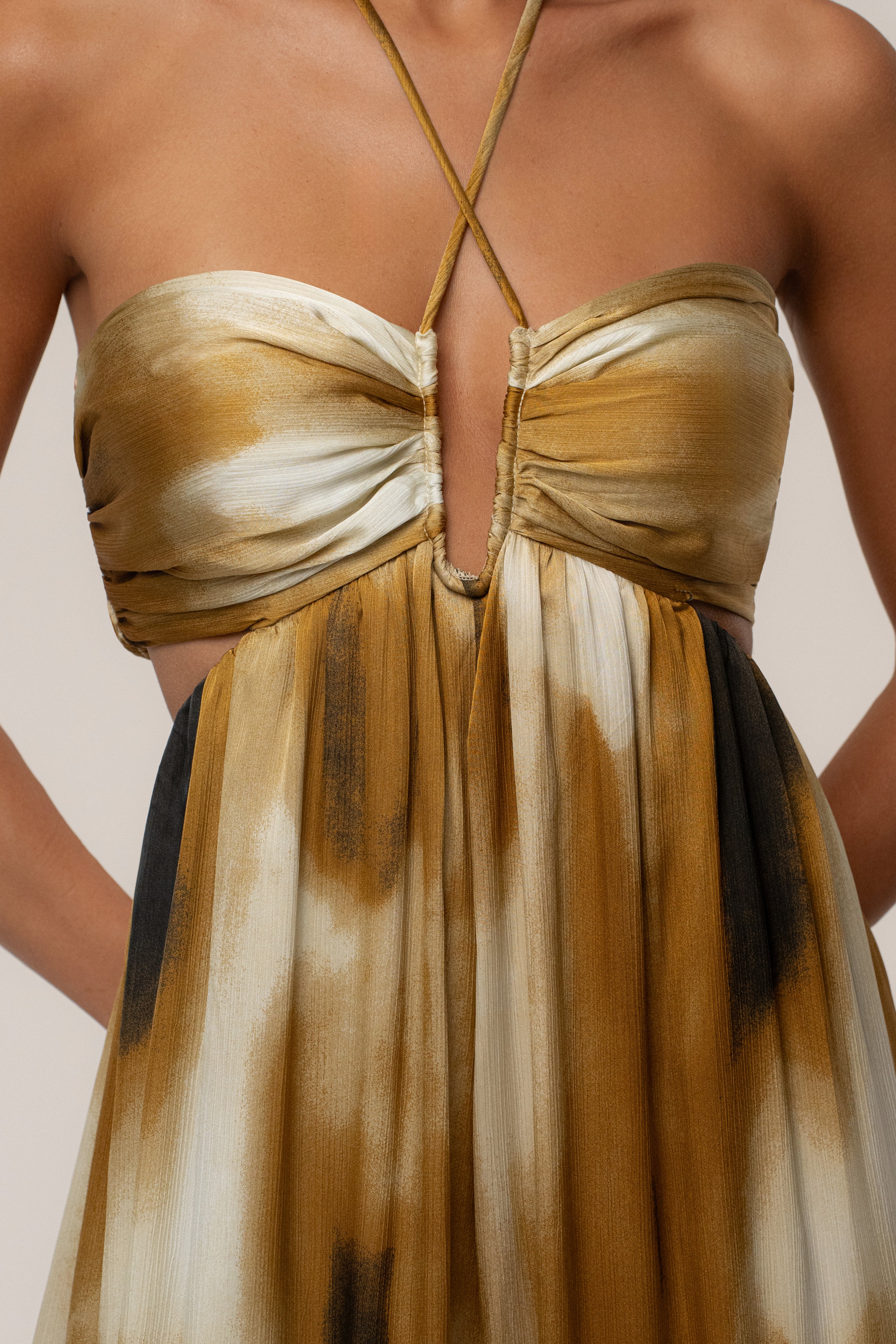 PRE-ORDER Gold Safari Sunset Jumpsuit - JLUXLABEL