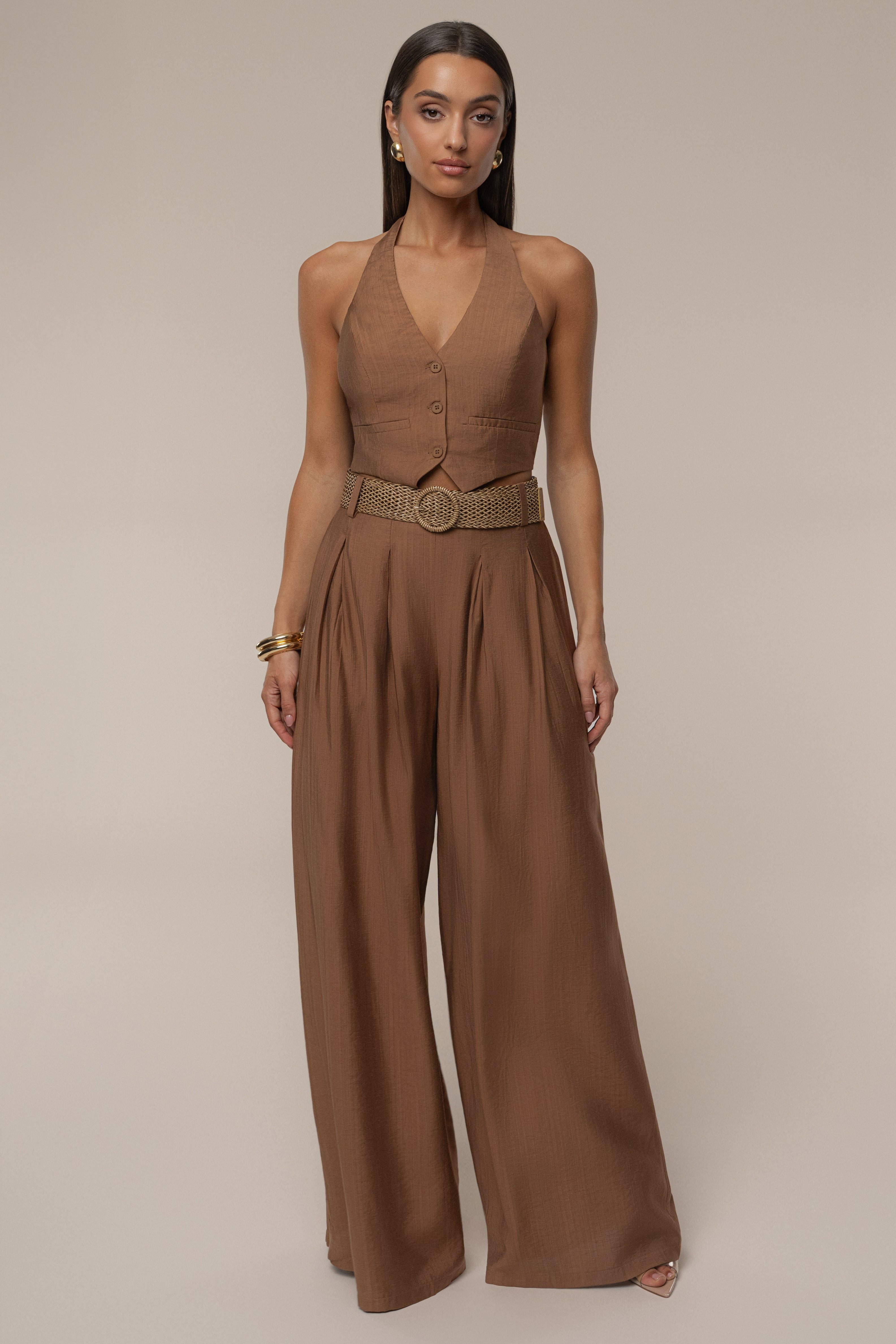 Beige Bailey Two-Piece Pant Set - JLUXLABEL