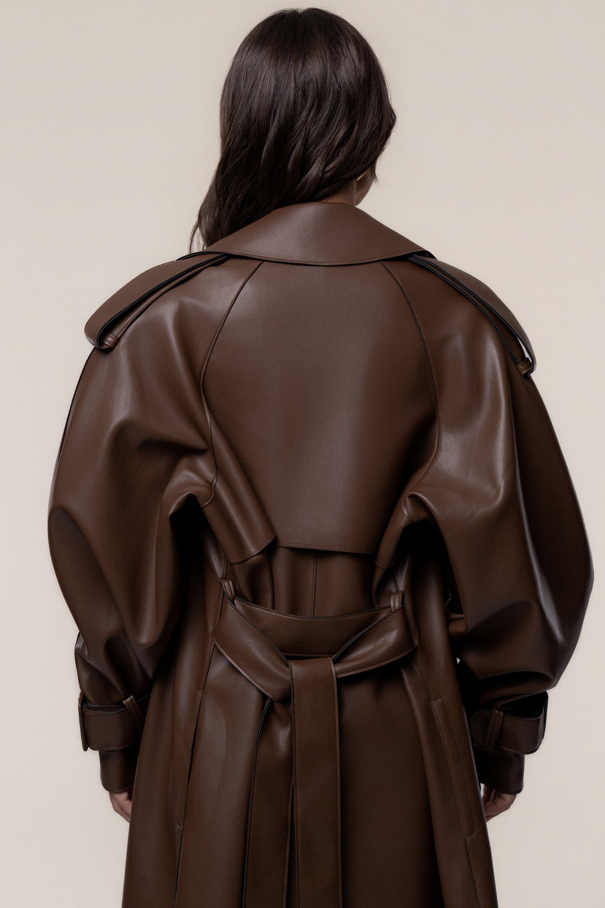 Manteau en cuir PU Chocolate The Icon
