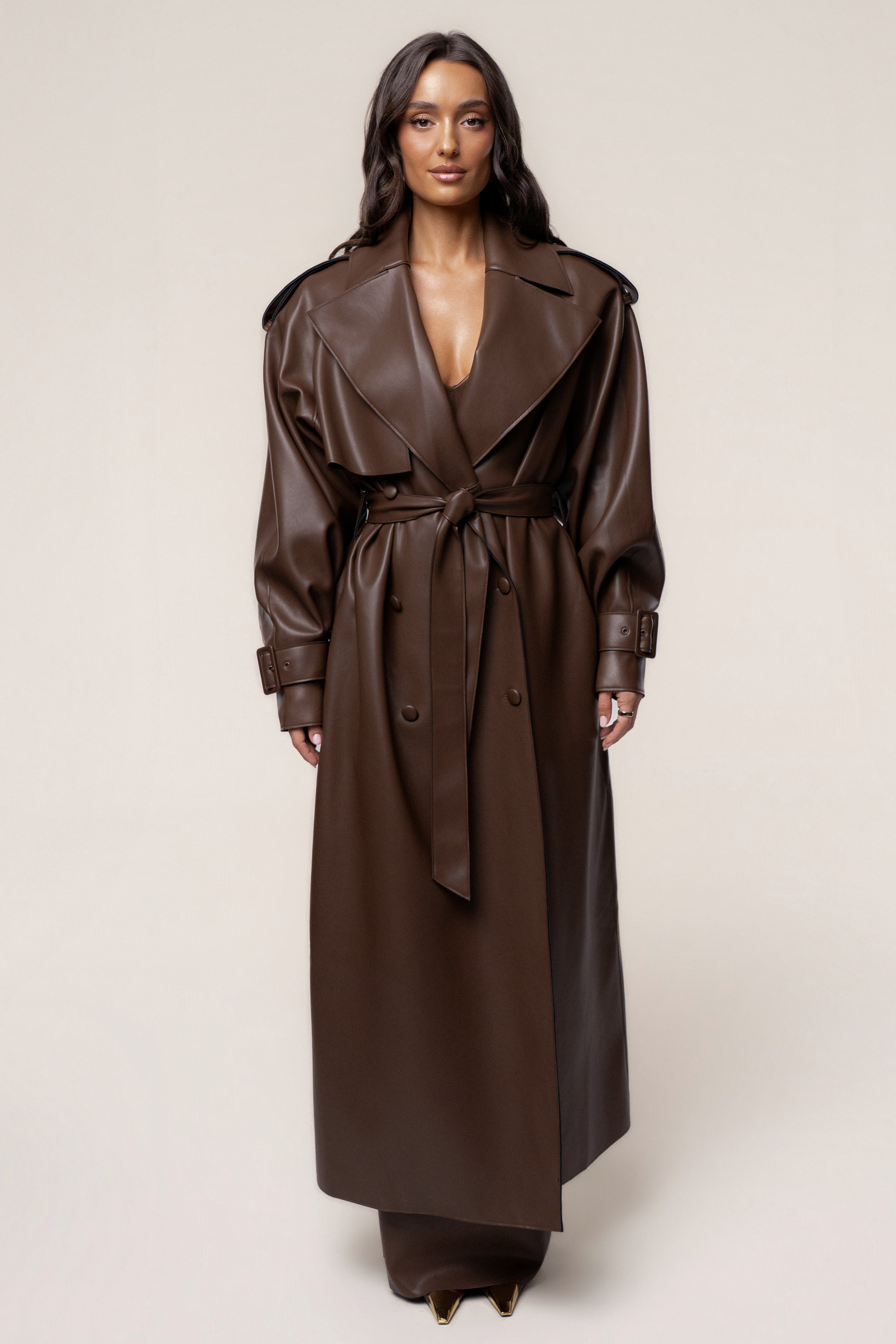 PRE-ORDER Chocolate The Icon PU Leather Coat