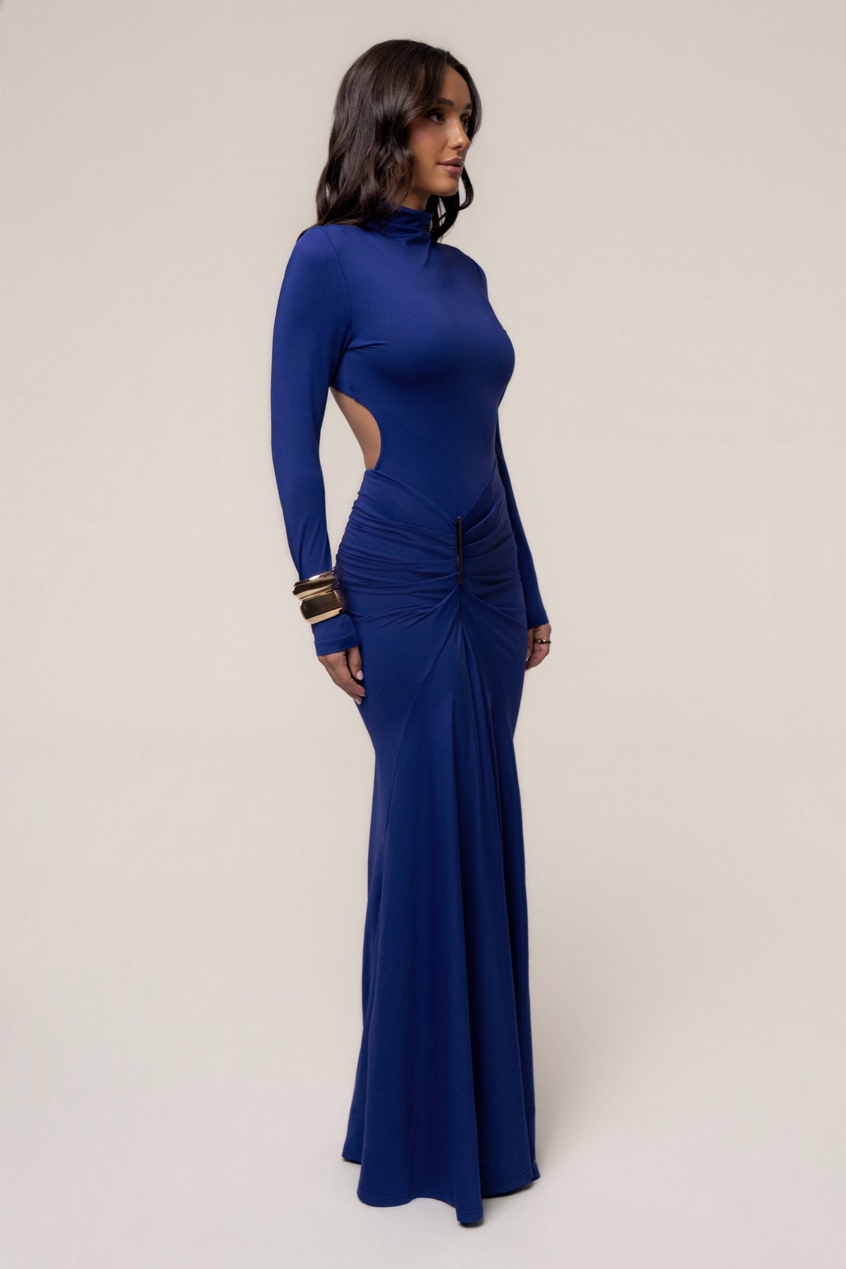 Purple Esmeralda Mock Neck Dress