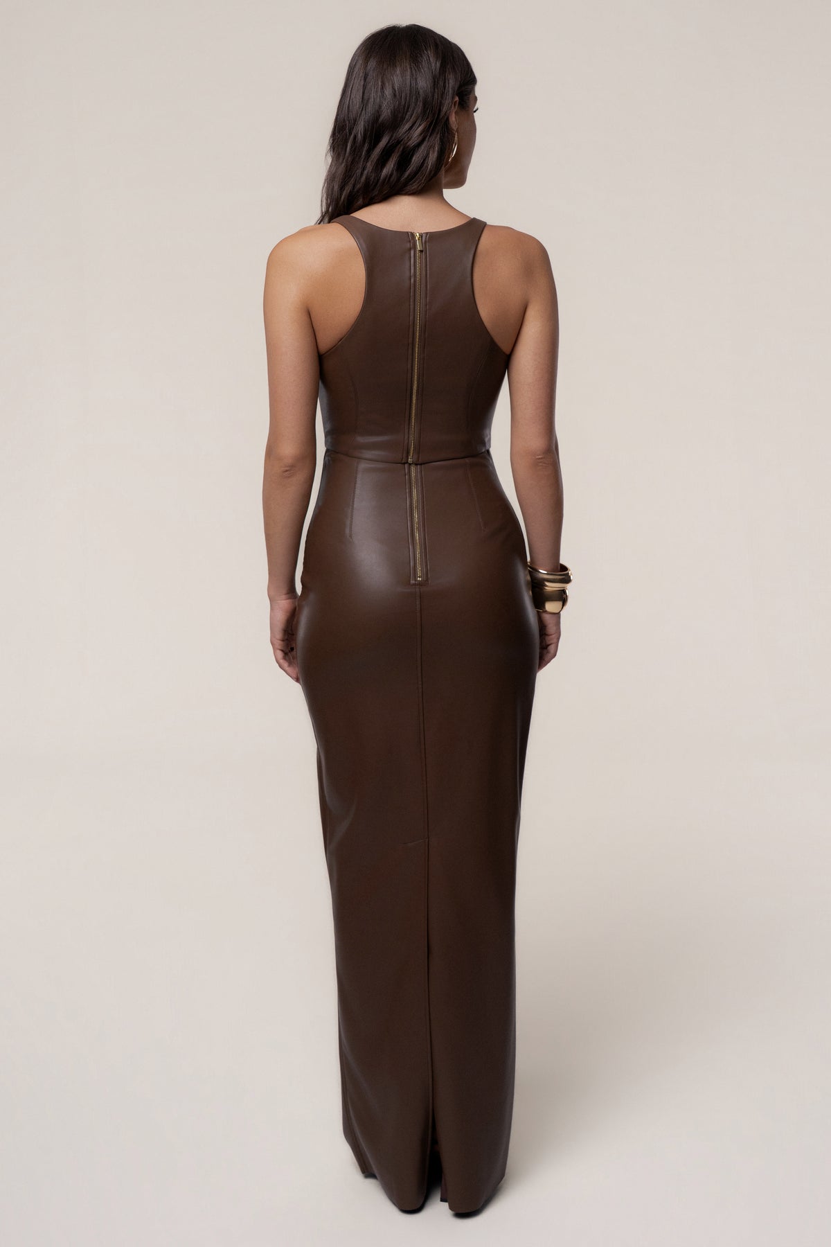 Chocolate Tate PU Leather Top