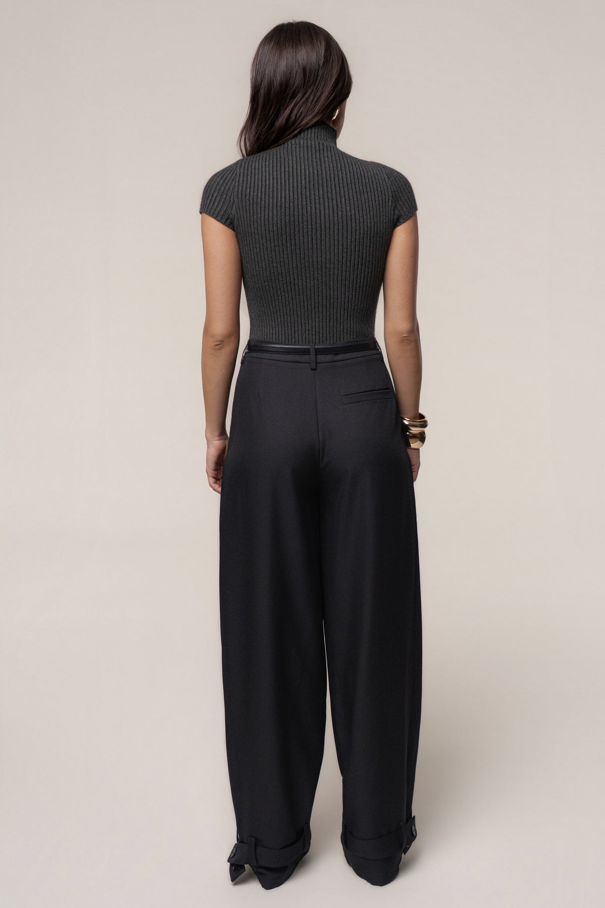Black Anytime Ribbed Turtleneck